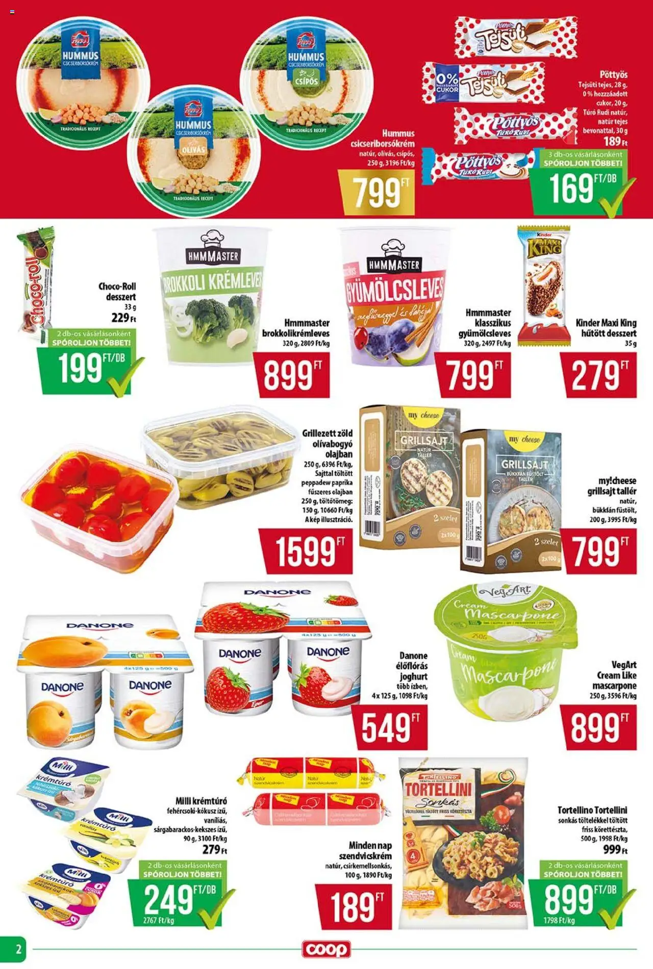 COOP akciós ujság - amely érvényes a következő dátumtól: 18.09.2025 | Oldal: 2 | Termékek: Szendvicskrém, Krémtúró, Joghurt, Mascarpone
