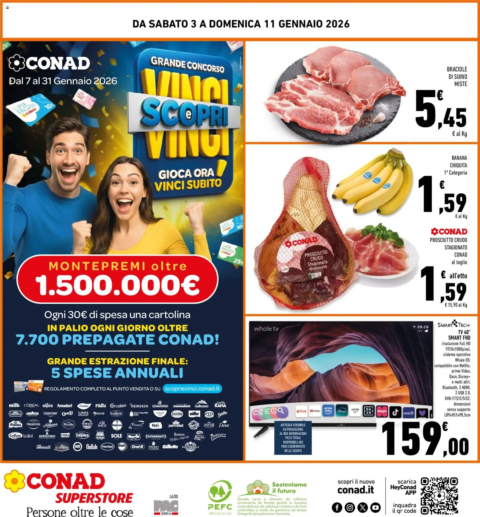 Volantino Conad del 03.01.2026 | Pagina: 32 | Prodotti: Suino, TV, USB, Lavazza