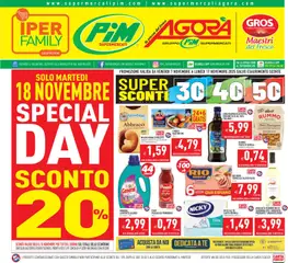 Anteprima del volantino Volantino PIM Supermercati	 valido a partire dal 07.11.2025 | Pagina: 1 | Prodotti: Biscotti, Pomodoro, Passata di pomodoro, Tonno