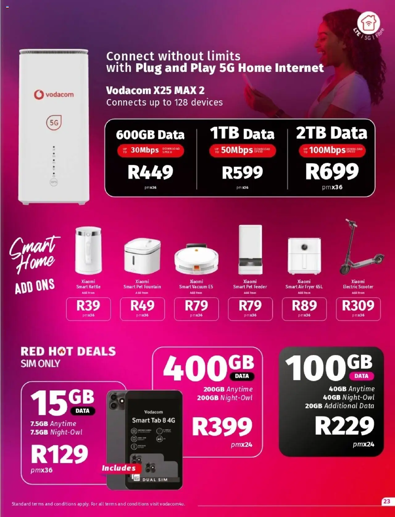 New Vodacom catalogue – valid from 09.09.2025 | Page: 23 | Products: Data, Sim, Kettle, Air fryer