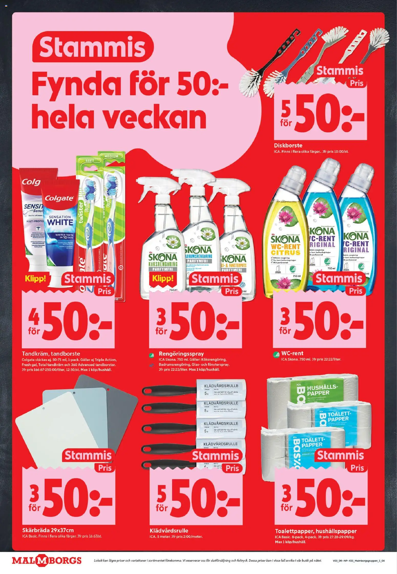 ICA Kvantum reklamblad aktuell från 12.01.2026 | Sida: 4 | Produkter: Tandkräm, Rengöringsspray, Te, Papper