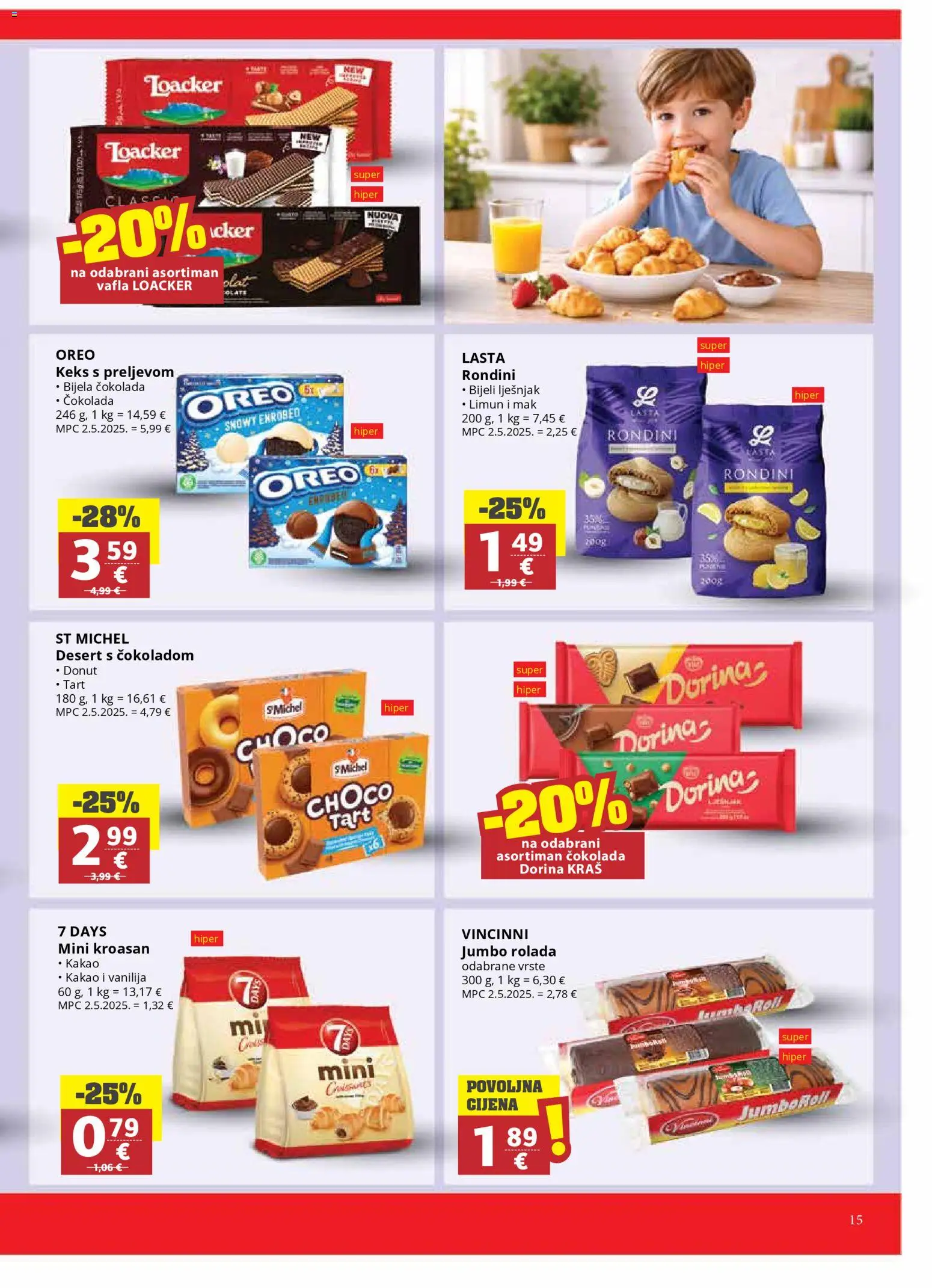 Ribola katalog | vrijedi od 25.02.2026 | Stranica: 15 | Proizvodi: Dorina, Čokolada, Kroasan, Mak