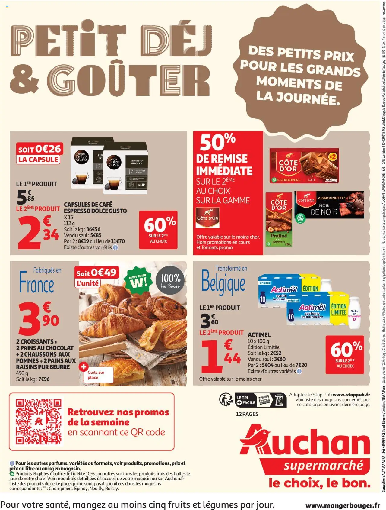 {H1} | Page: 12 | Produits: Actimel, Dolce Gusto, Chocolat, Pommes