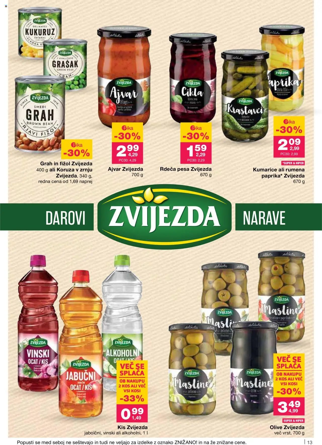 Novi Mercator katalog ponudbe – veljaven od 02.10.2025 | Stran: 13 | Izdelki: Kis, Olive, Pesa, Grah