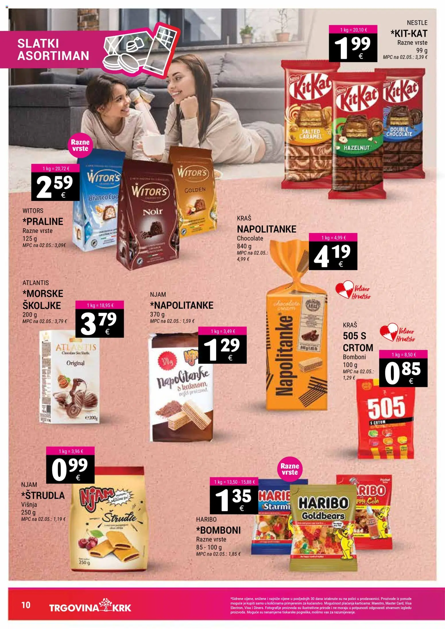 Trgovina Krk katalog | vrijedi od 01.11.2025 | Stranica: 10 | Proizvodi: Bomboni, Napolitanke