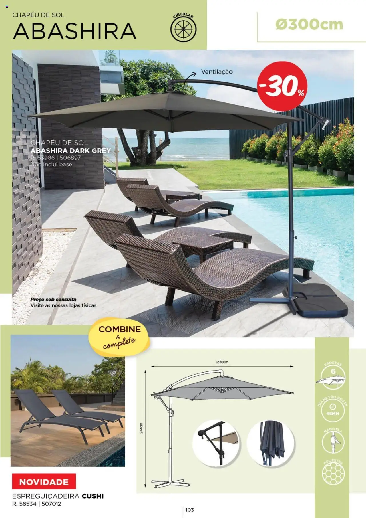 Espaço Casa - Catálogo  Ec Ar Livre  2025 │ válido de 04.03.2025 | Página: 103 | Produtos: Chapéu, Base, Espreguiçadeira