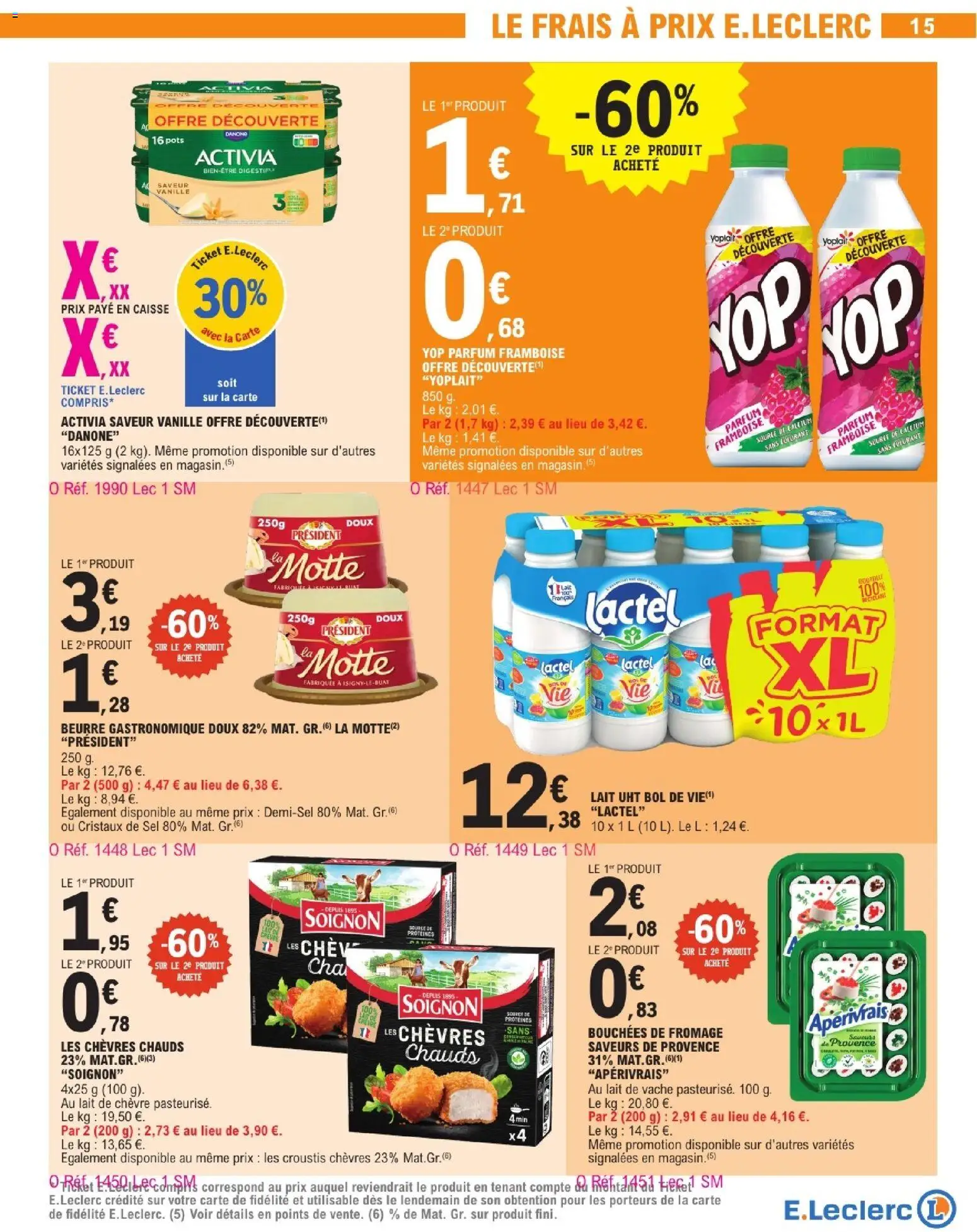 {H1} | Page: 15 | Produits: Digestif, Sel, Lait, Beurre