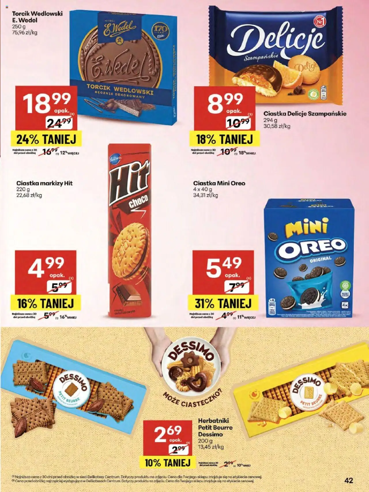 Delikatesy Centrum Gazetka - Sklepy Własne od 14.08.2025 | Strona: 42 | Produkty: Delikatesy, Herbatniki, Ciastka, Torcik wedlowski