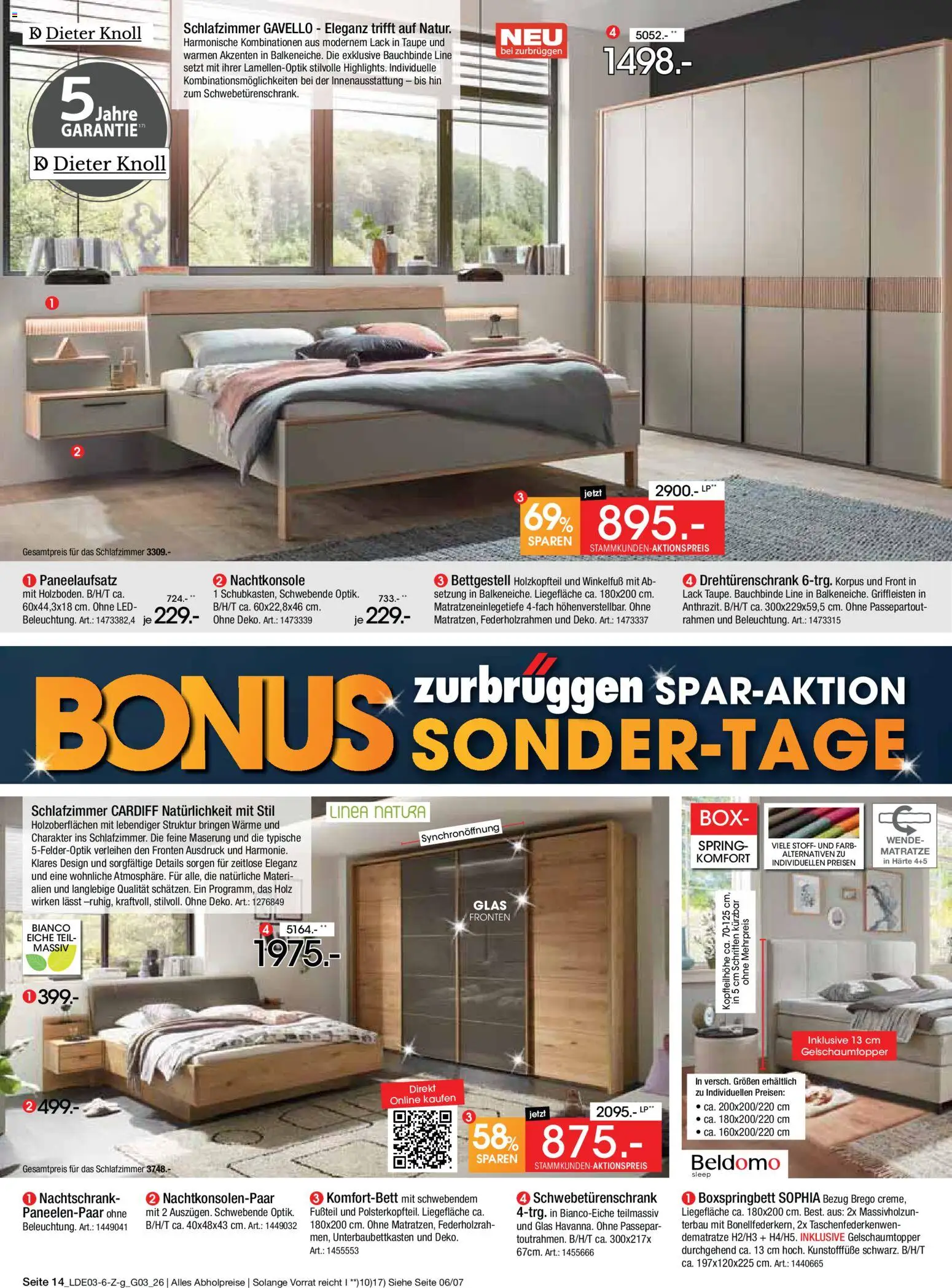 Zurbrüggen Bonus Sonder-Tage – gültig ab 15.03.2026 | Seite: 28 | Produkte: Matratze, Schwebetürenschrank, Drehtürenschrank, Box