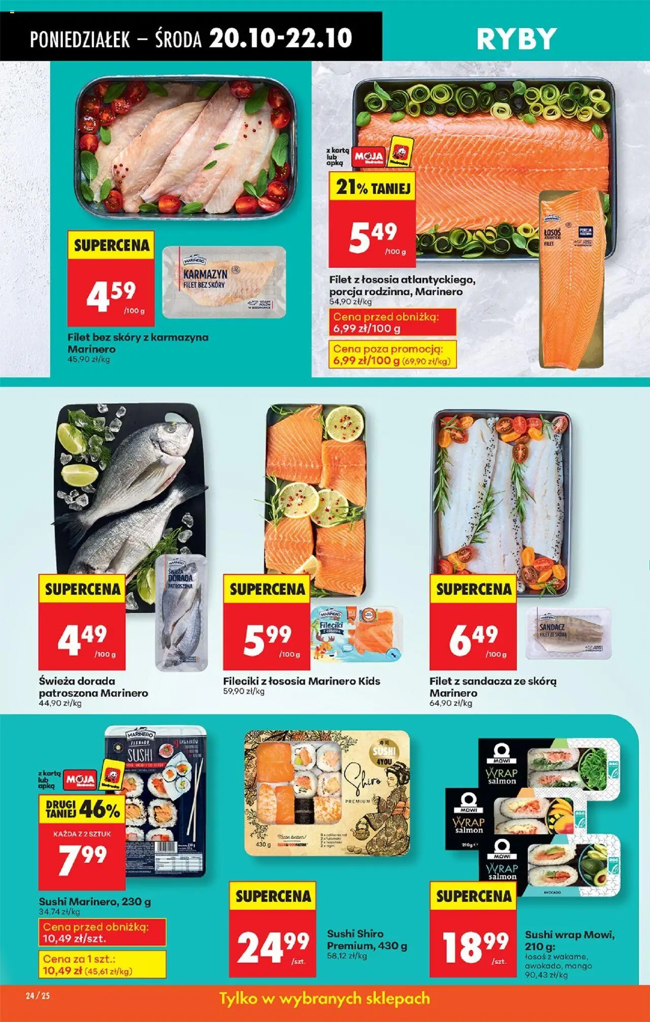 Biedronka gazetka od 20.10.2025 | Strona: 28 | Produkty: Karta, Łosoś, Dorada, Ryby