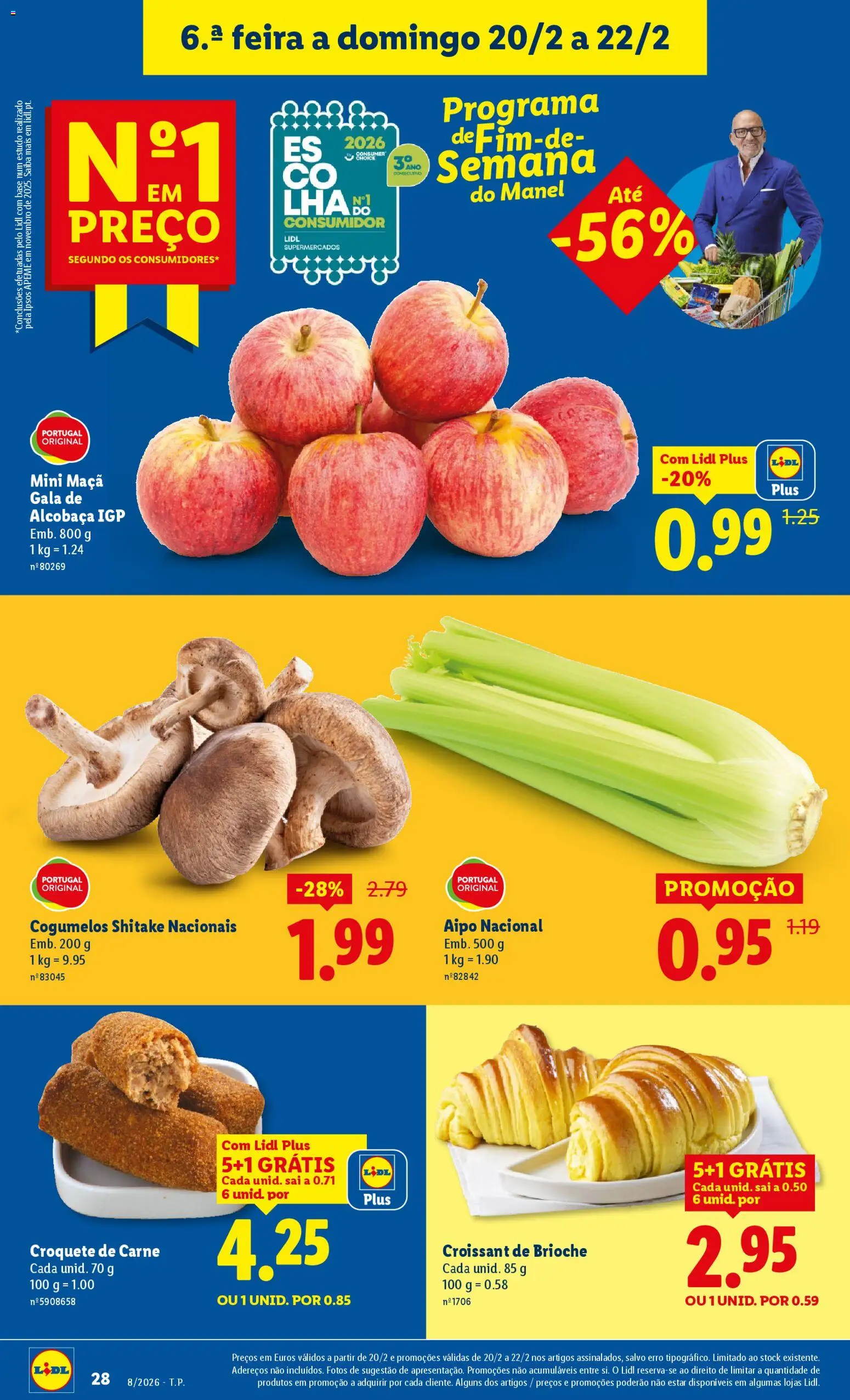 Lidl folheto │ válido de 16.02.2026 | Página: 28 | Produtos: Base, Maça, Carne, Cogumelos