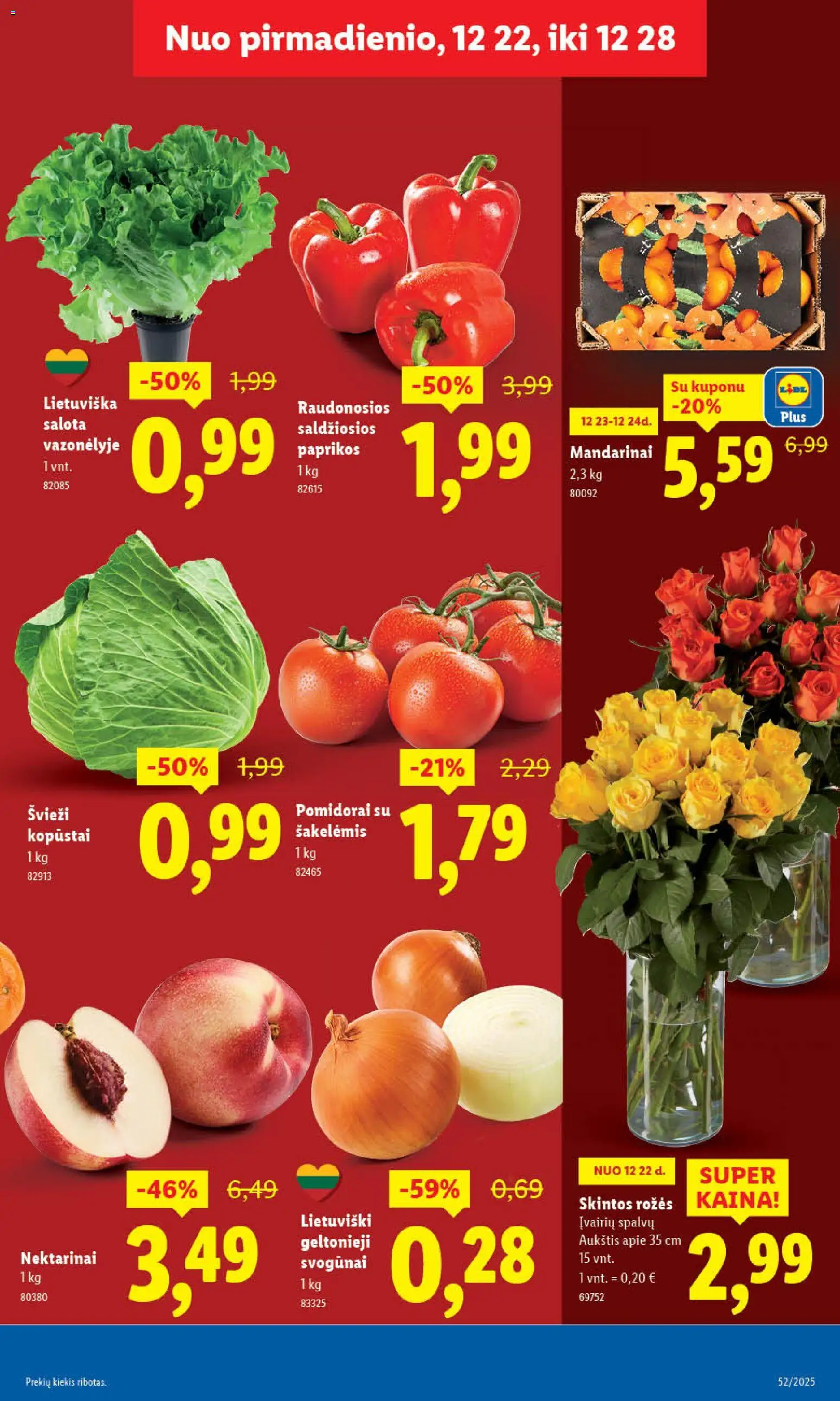 LIDL akcijos nuo 26.12.2025 | Puslapis: 5 | Prekių: Salota, Svogūnai, Pomidorai, Mandarinai
