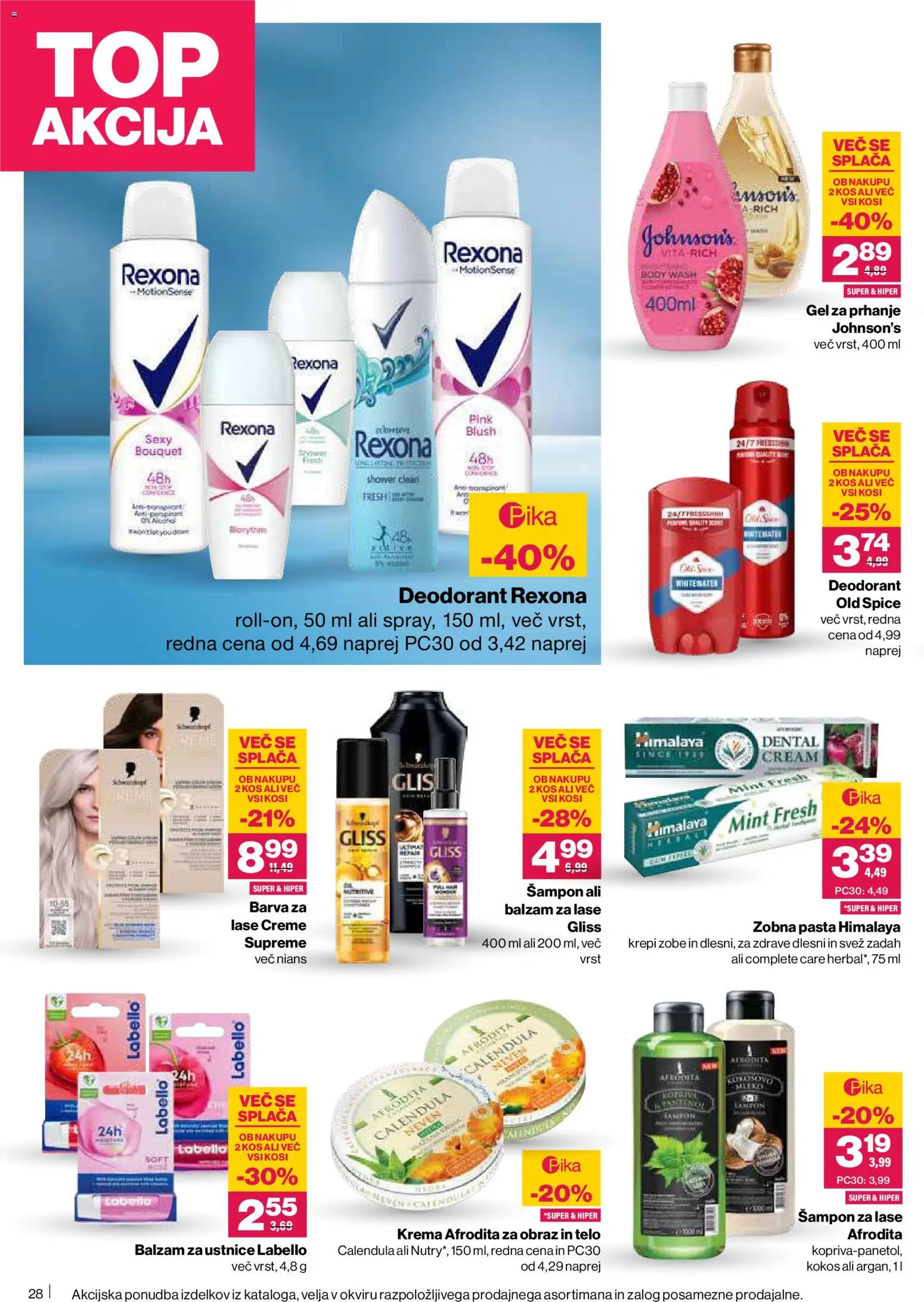 Novi Mercator katalog ponudbe – veljaven od 15.01.2026 | Stran: 28 | Izdelki: Balzam za ustnice, Barva za lase, Zobna pasta, Barva