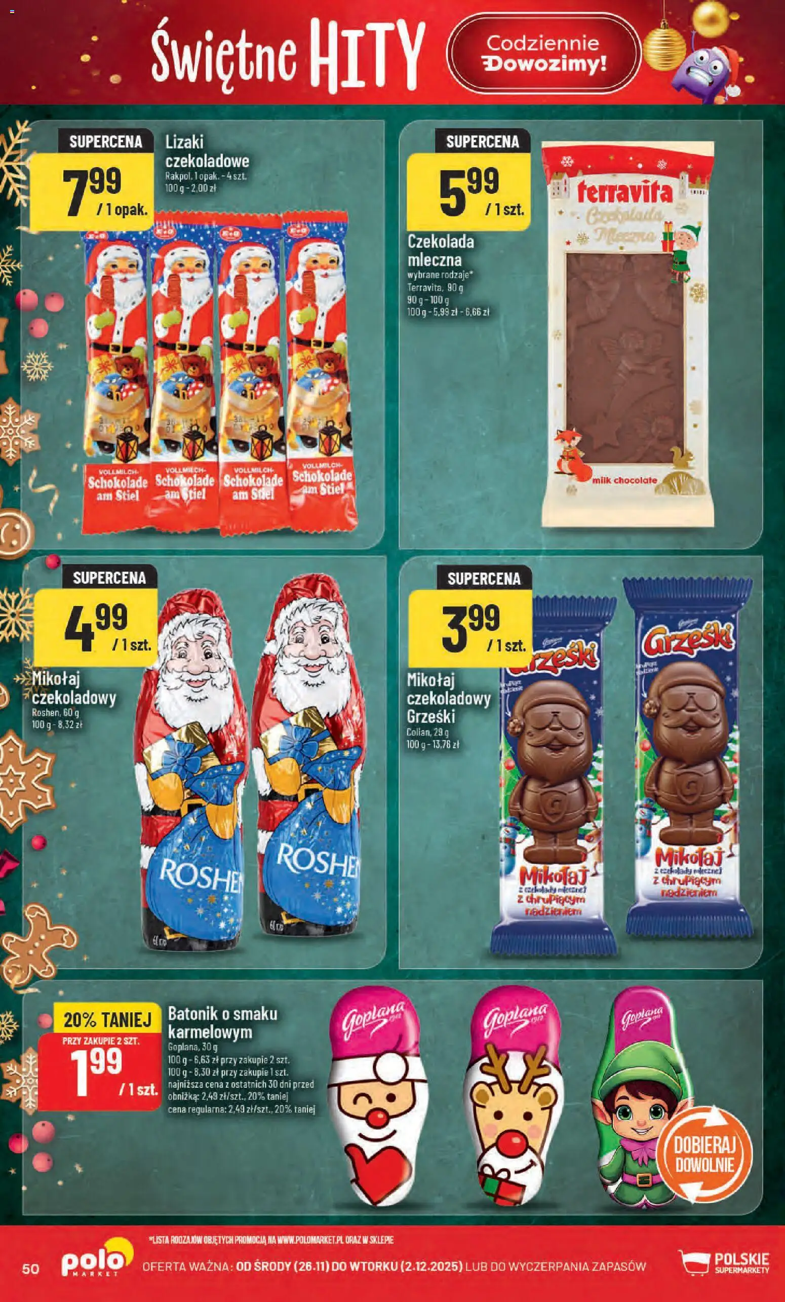 POLOmarket Black Friday od 26.11.2025 | Strona: 50 | Produkty: Czekolada mleczna, Lizaki, Czekolada