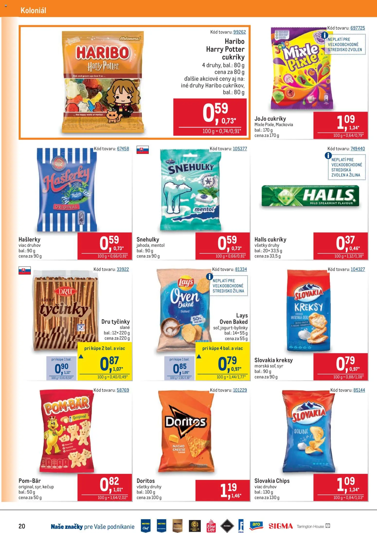 Nové Metro akcie – leták je platný od 11.03.2026 | Strana: 20 | Produkty: Syr, Cukríky, Kečup, Soľ