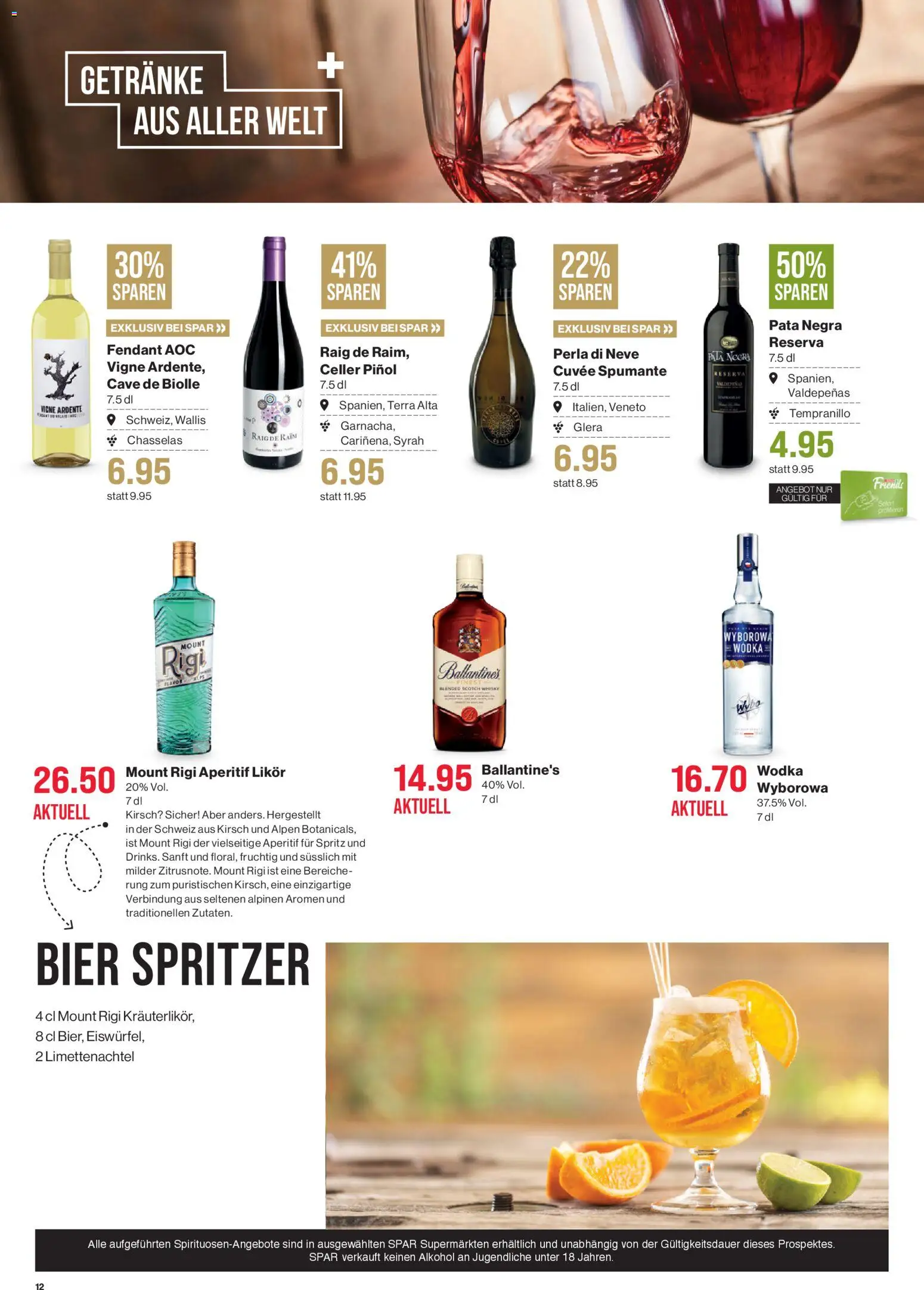 SPAR Aktionen – gültig ab 26.02.2026 | Seite: 12 | Produkte: Likör, Bier, Wodka