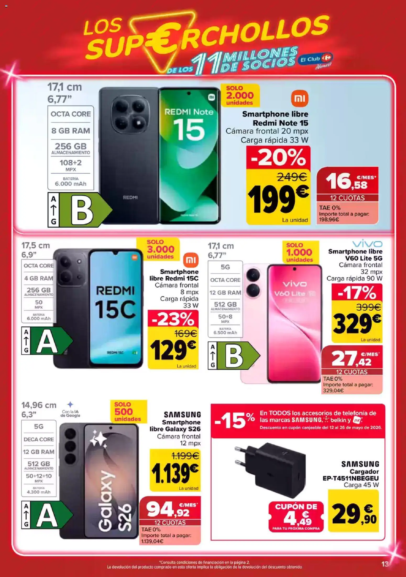 Carrefour Super chollos │ válido desde el 23.04.2026 | Página: 13 | Productos: Smartphone, Cámara, Batería