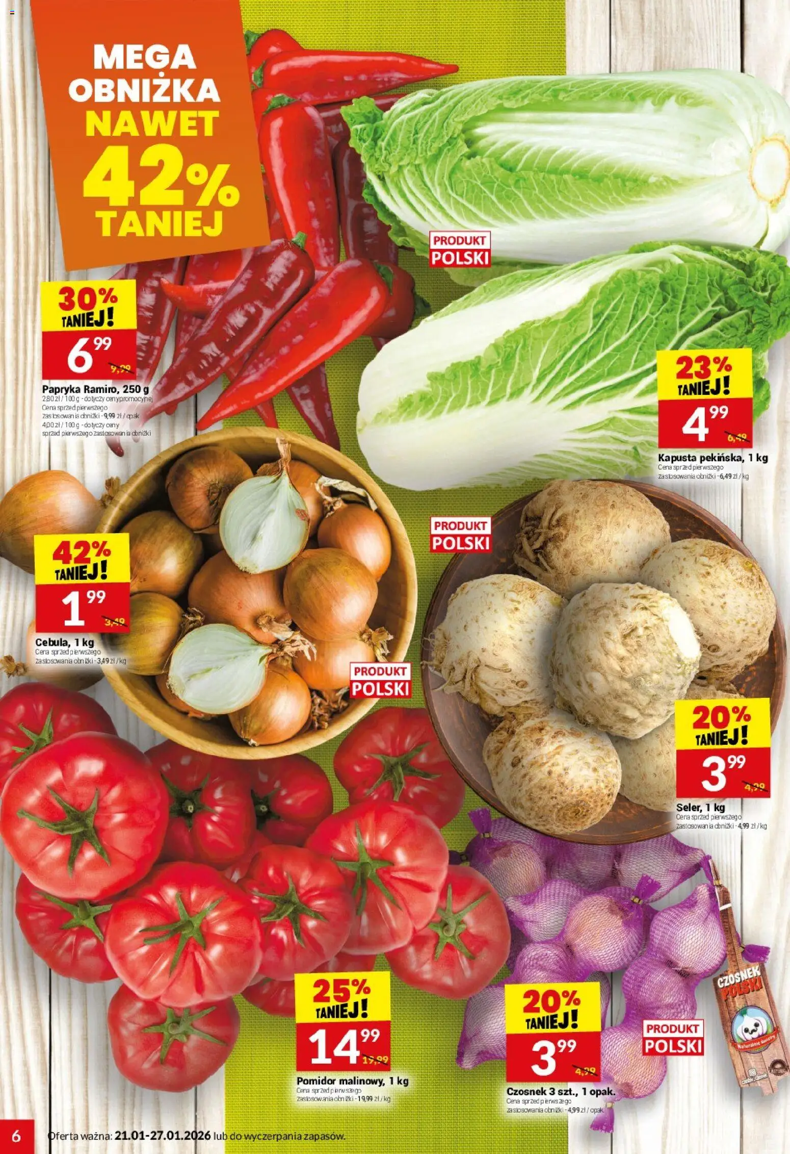 Twój Market Gazetka od 21.01.2026 | Strona: 6 | Produkty: Czosnek, Kapusta, Papryka