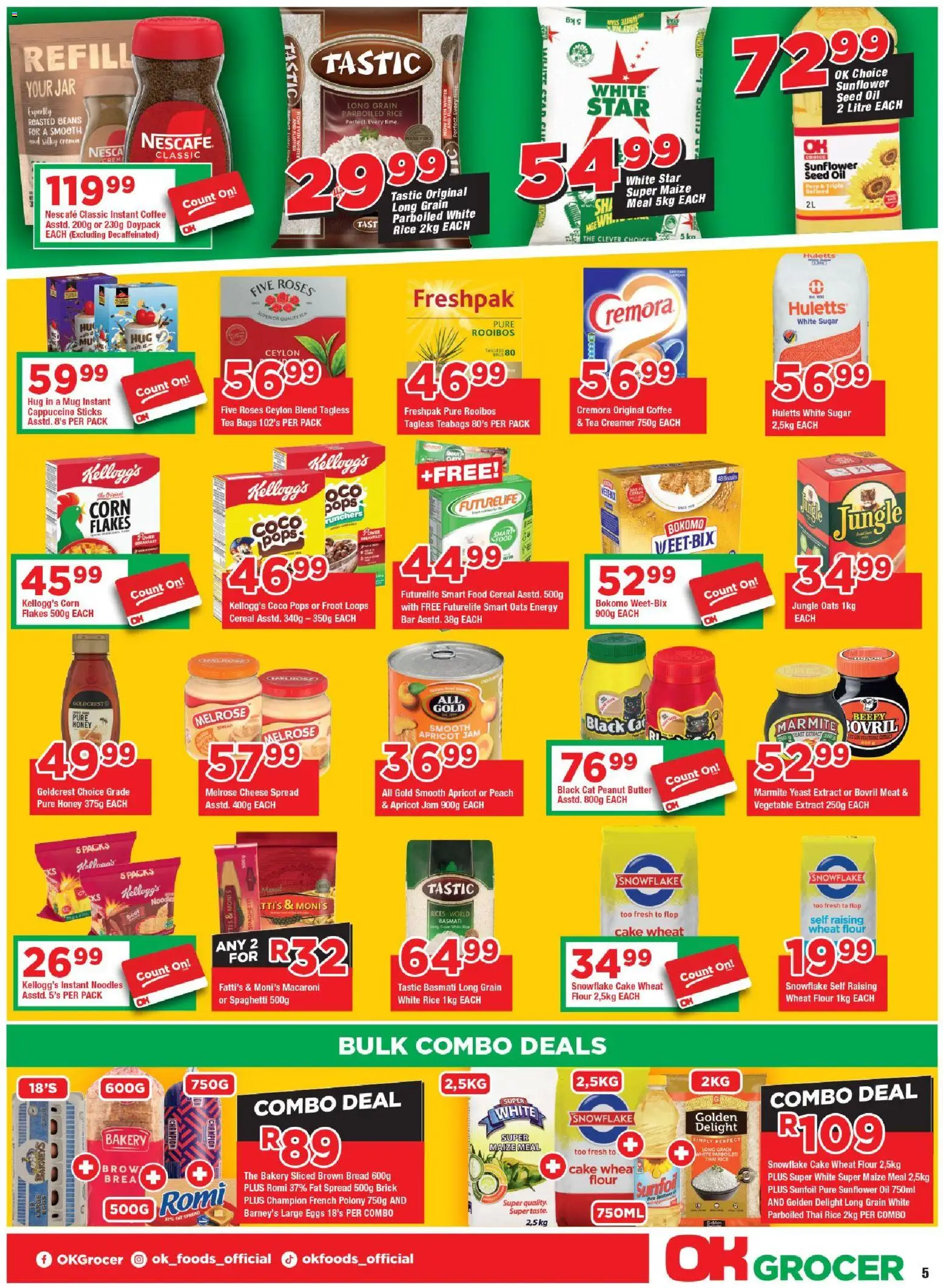 New OK Foods catalogue – valid from 24.04.2026 | Page: 5 | Products: Bakery, Coffee, Tea, Peach