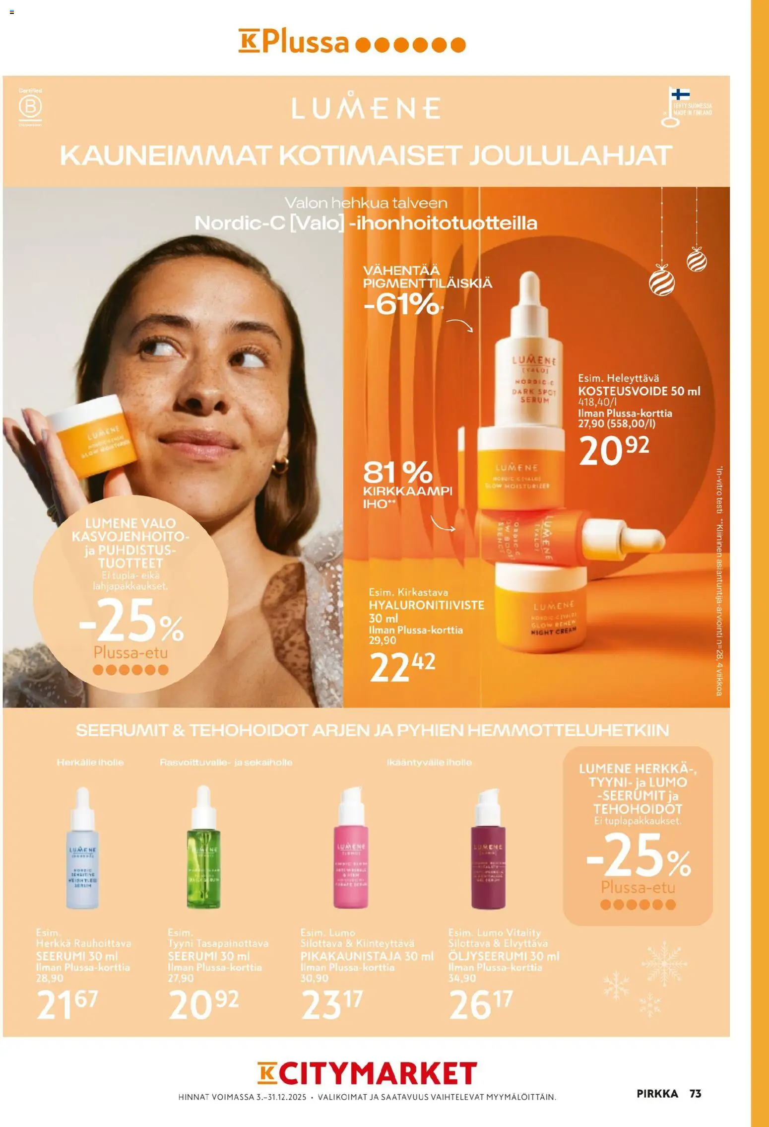 K-Market - Pirkka – voimassa 03.12.2025 alkaen | Sivu: 73 | Tuotteet: Seerumi