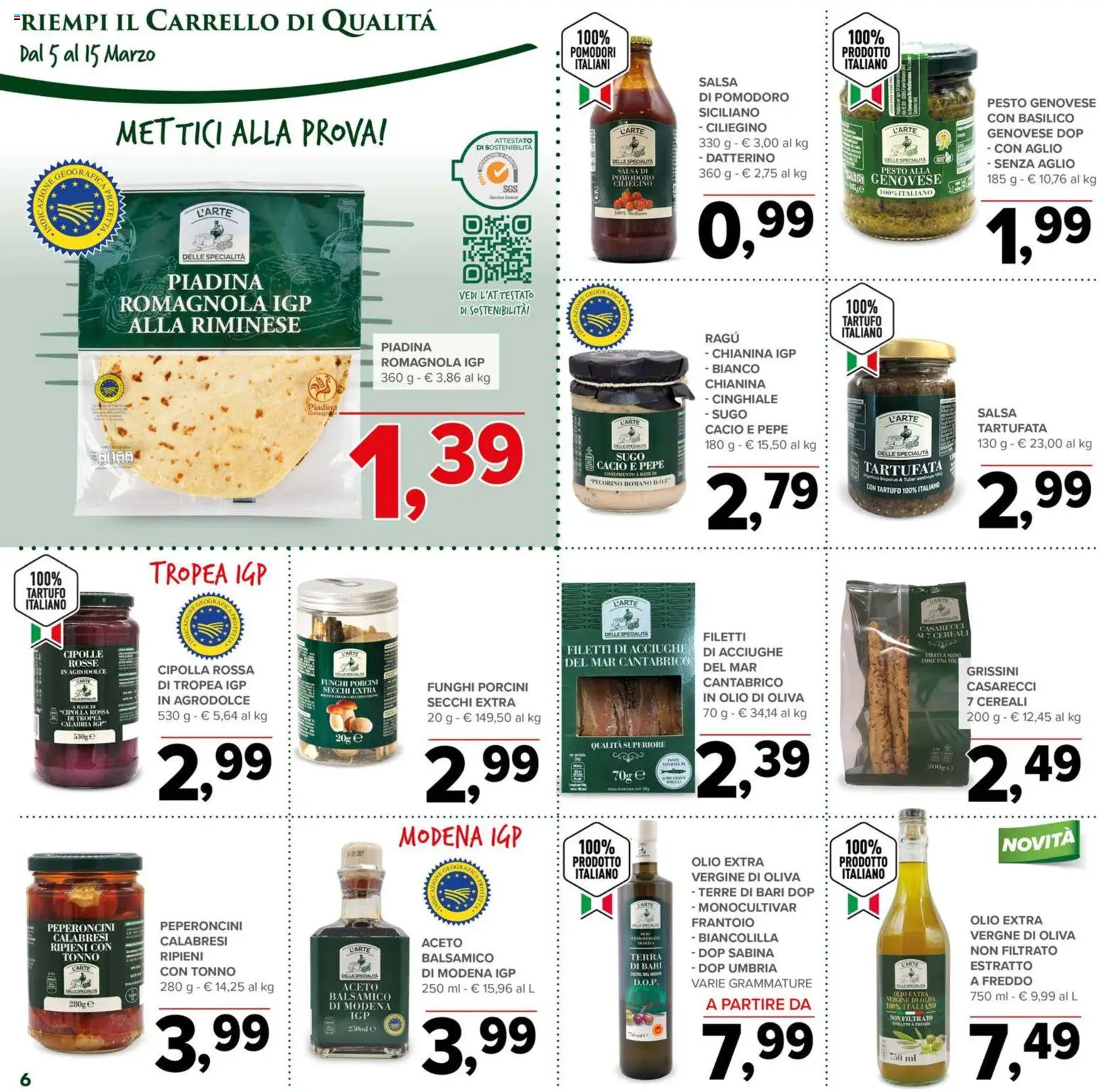 Volantino Todis del 05.03.2026 | Pagina: 6 | Prodotti: Salsa, Carrello, Pesto, Aceto