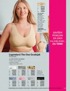 The One Bra Grudnjak, The One Bra Grudnjak. Animal print: 62% najlon, 32% poliester, 6% elastin. Sivi: 70% najlon, 23% poliester, 7% elastin. Ostale boje: 96% najlon, 4% elastin. - pregled AVON kataloga - važi od 01.02.2026 | Strana: 141