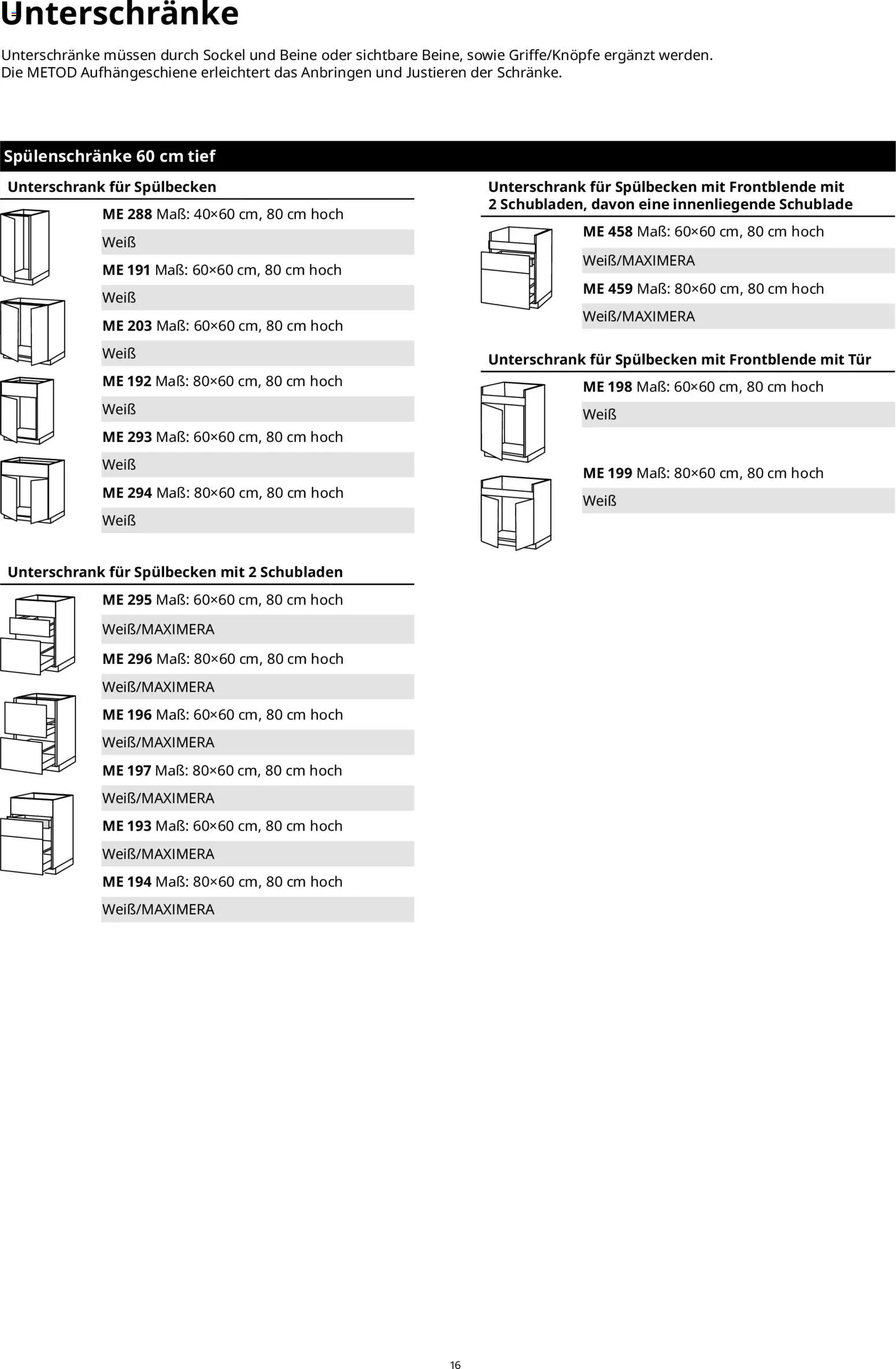 Ikea Küchensystem – gültig ab 02.01.2026 | Seite: 16 | Produkte: Tür, Unterschrank