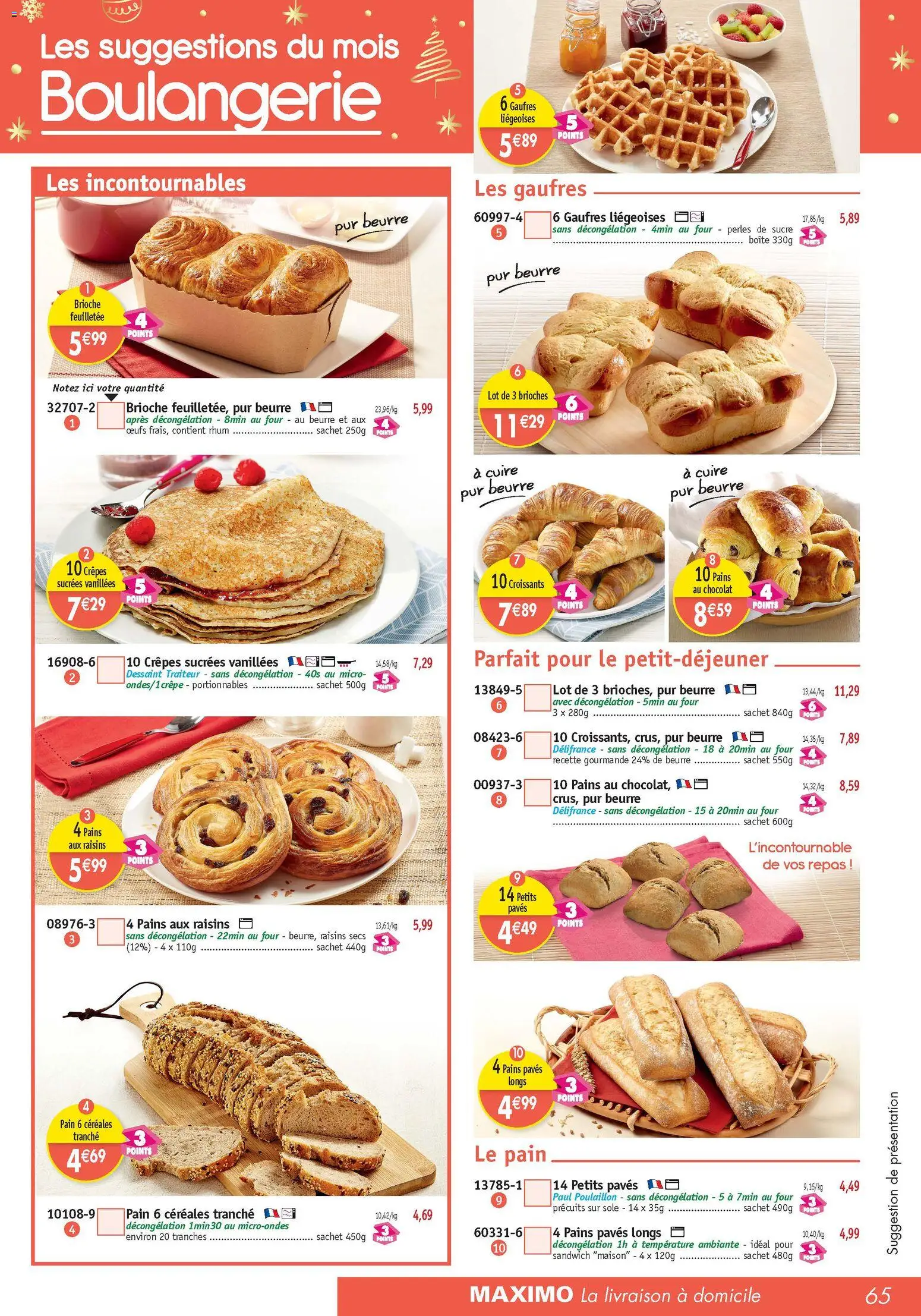 {H1} | Page: 65 | Produits: Raisins secs, Four, Œufs, Céréales