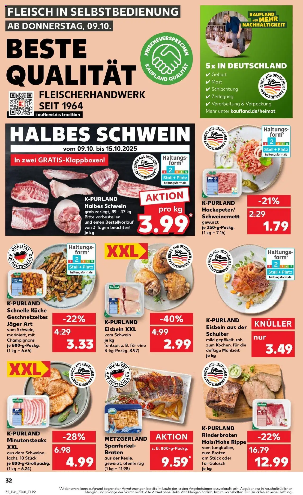 Kaufland prospekt Dresden	 – gültig ab 13.10.2025 | Seite: 32 | Produkte: Rinderbraten, Küche, Champignons, Gulasch