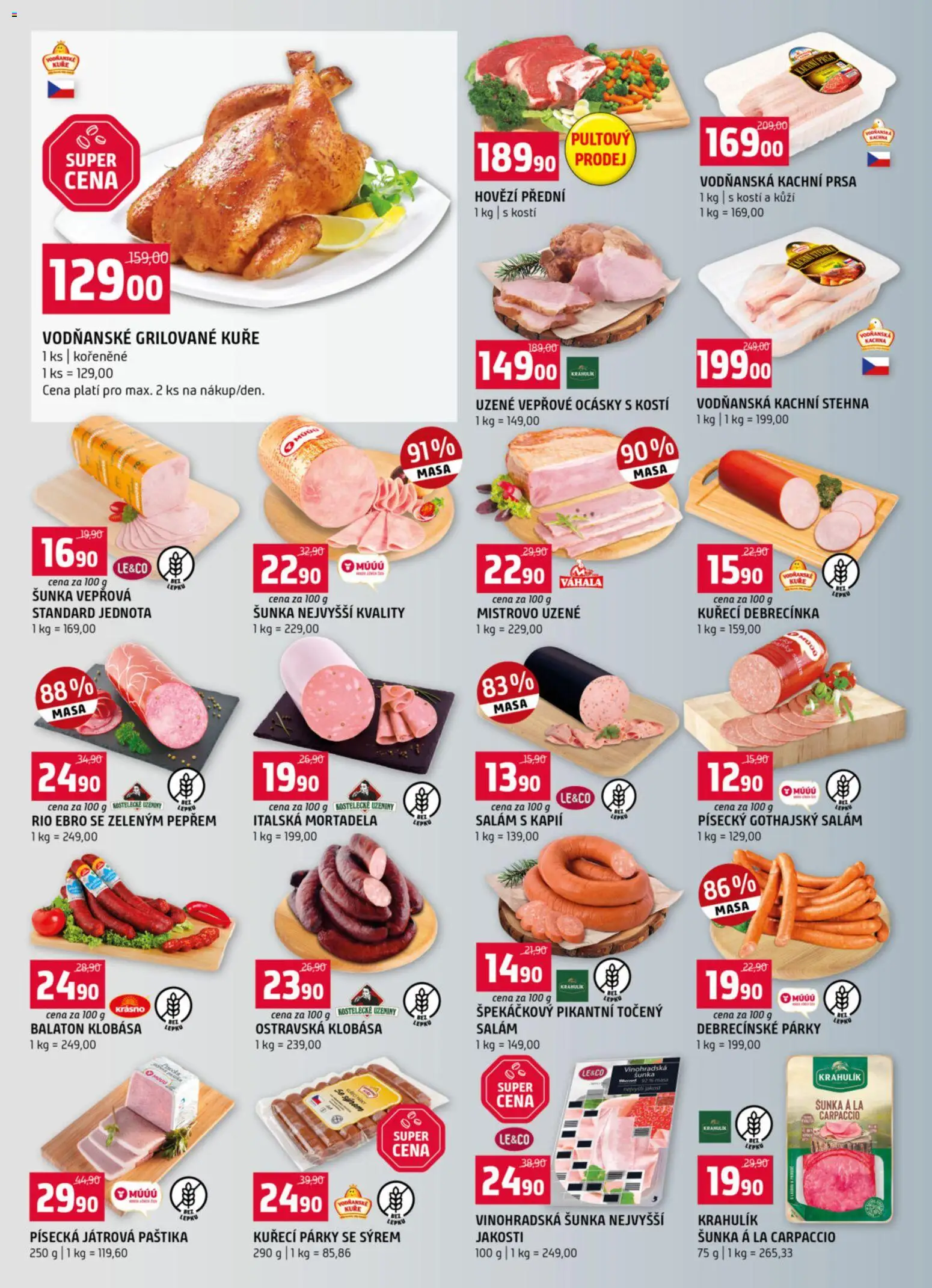 Terno leták - Český Krumlov od 18.02.2026 | Strana: 2 | Produkty: Párky, Kuřecí debrecínka, Klobása, Kachna