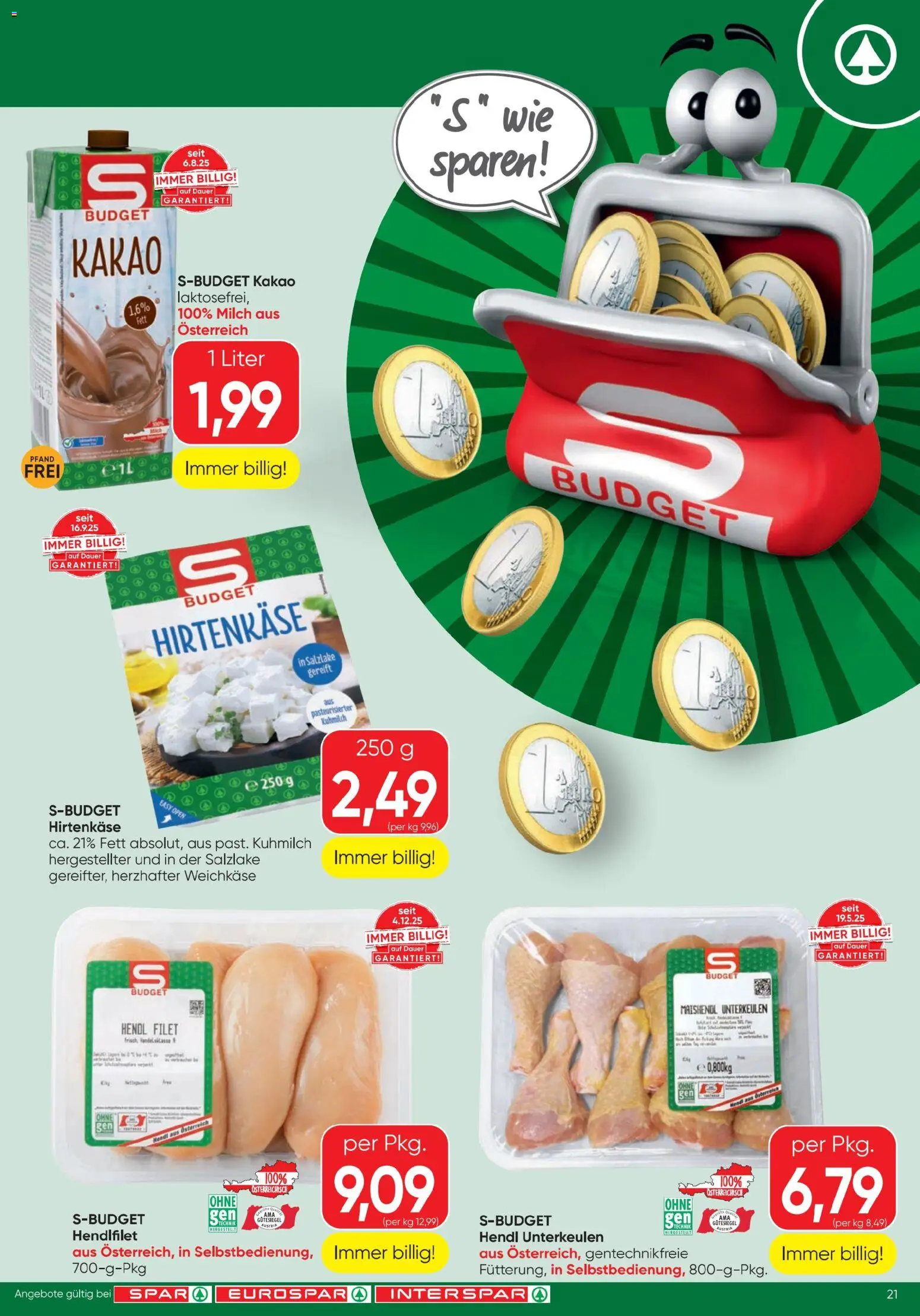 Spar - Flugblatt gültig ab 23.04.2026 | Seite: 21 | Produkte: Milch