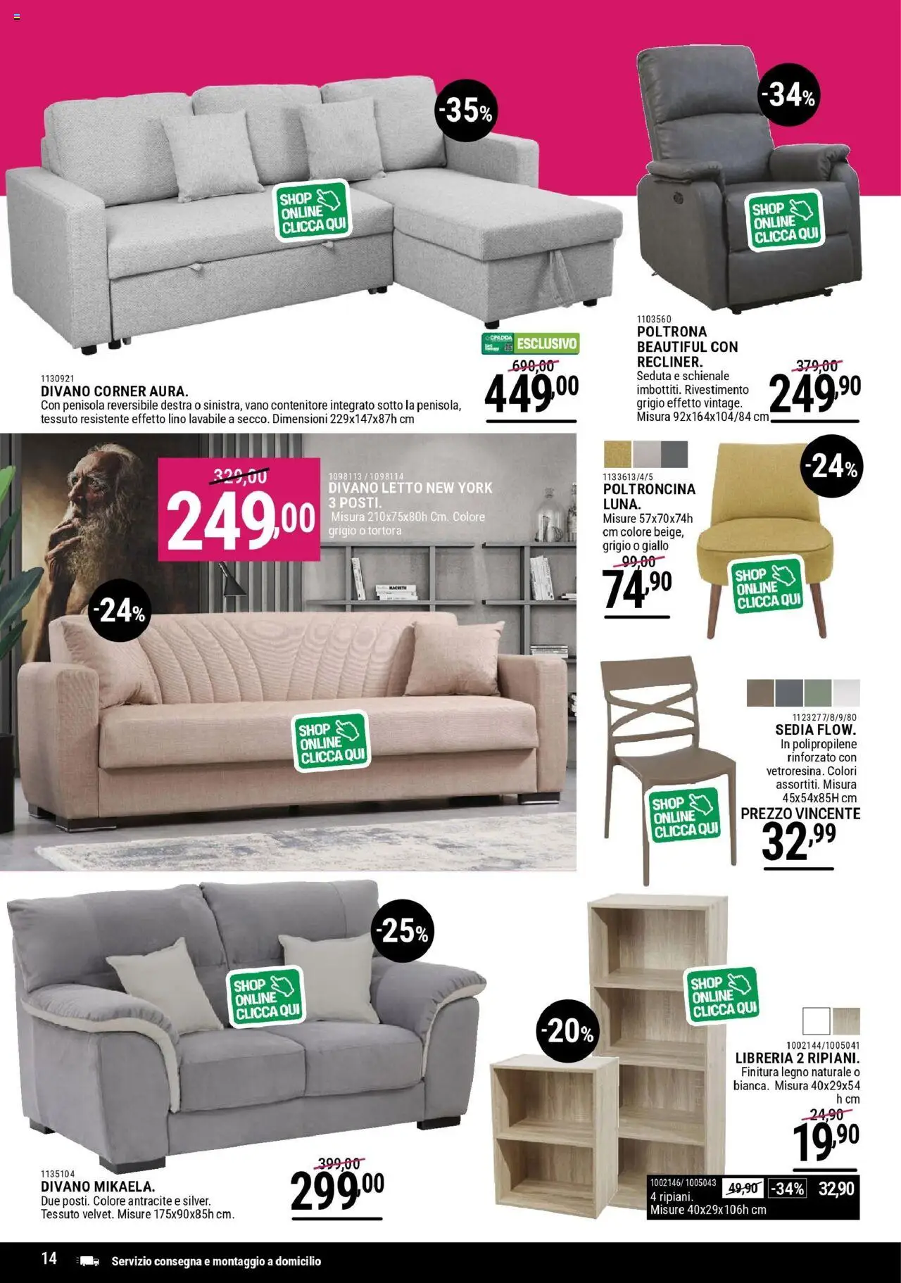 Volantino CFadda del 02.10.2025 | Pagina: 14 | Prodotti: Contenitore, Libreria, Divano, Poltrona