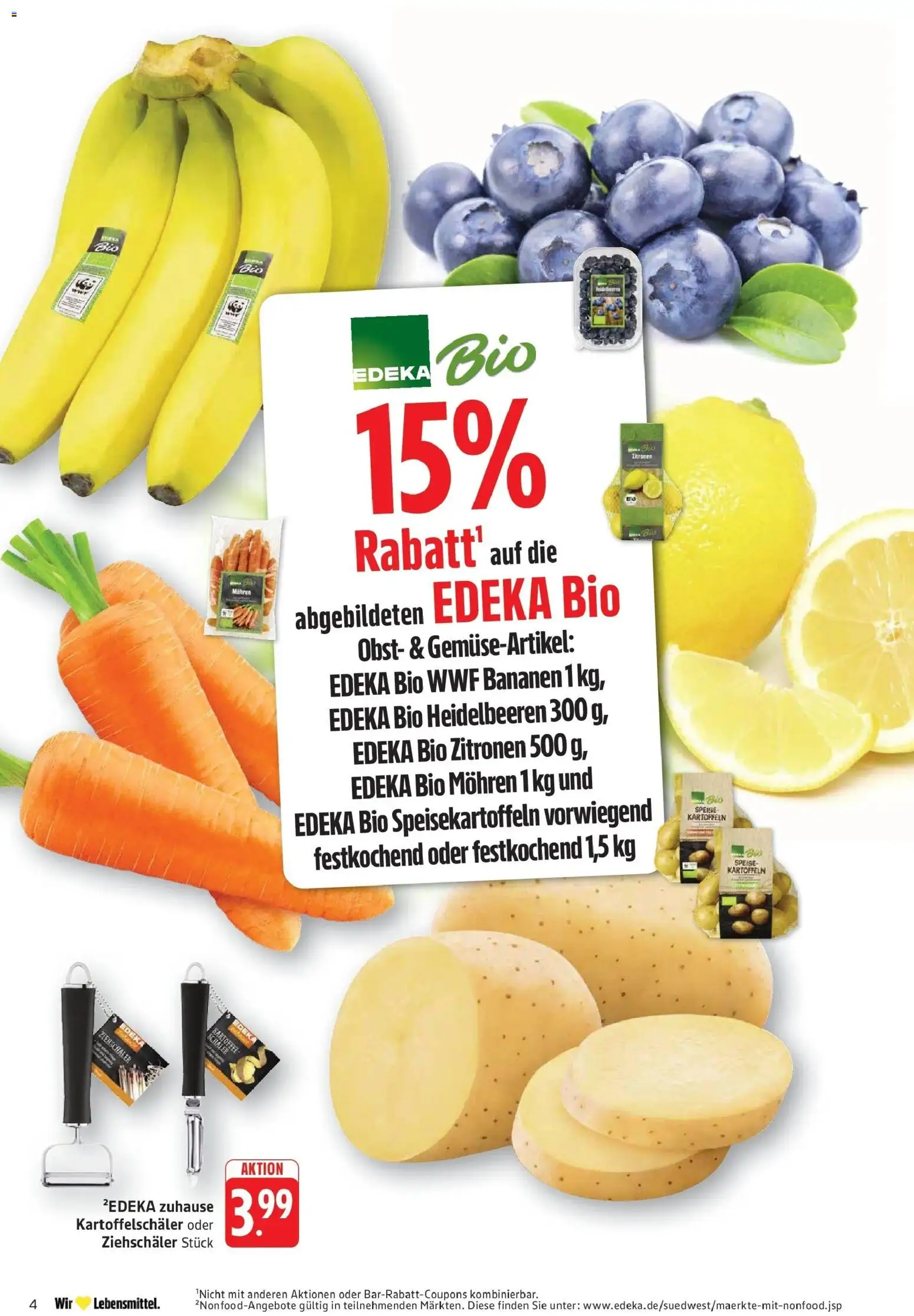 Edeka prospekt Pirmasens	 – gültig ab 12.04.2026 | Seite: 4 | Produkte: Bananen, Mohren, Heidelbeeren, Obst