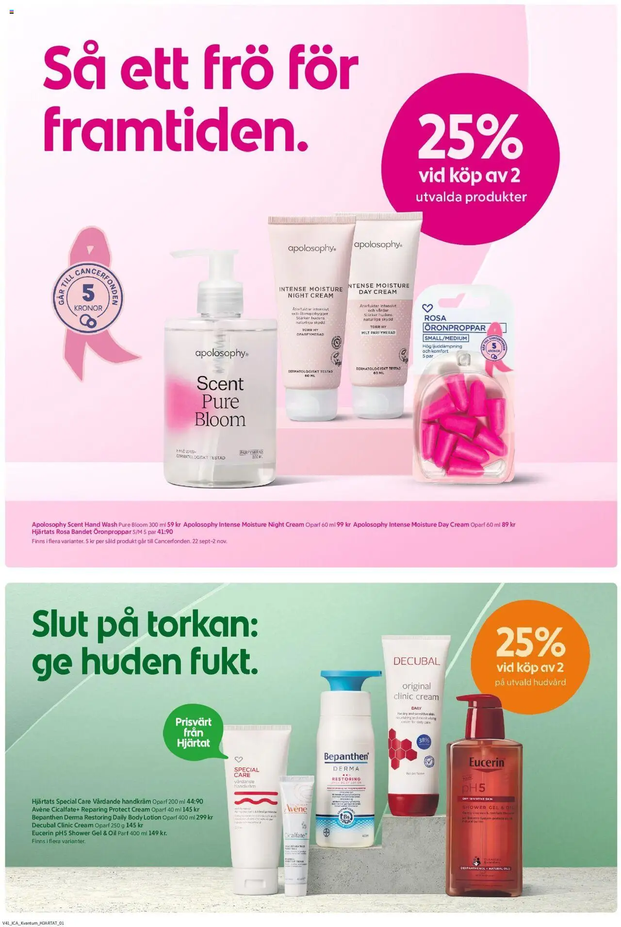 ICA Kvantum reklamblad aktuell från 06.10.2025 | Sida: 6 | Produkter: Body lotion, Handkräm, Frö
