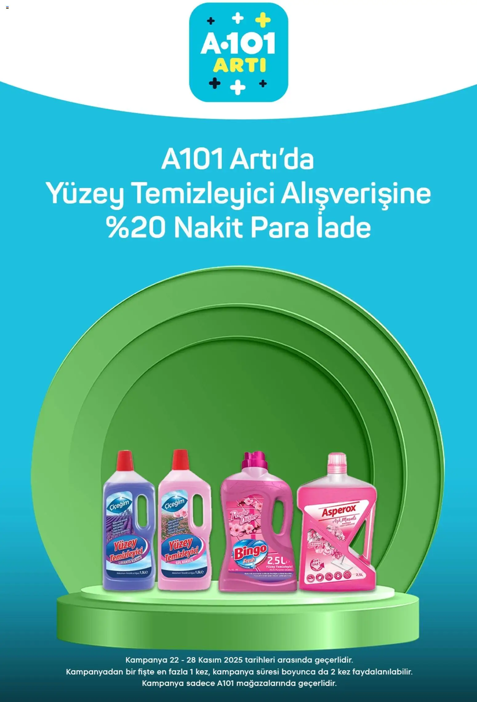 A101 Arti - 22.11.2025 tarihinden itibaren geçerlidir | Sayfa: 6 | Ürünler: Gül, Yüzey temizleyici