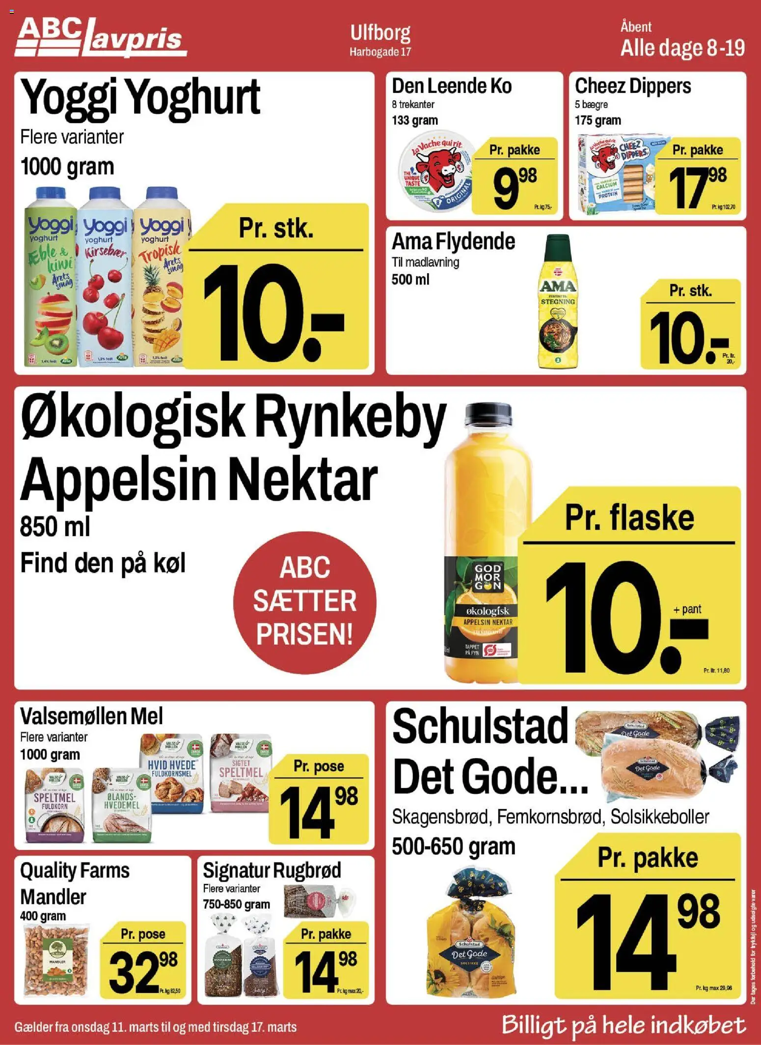 Abc Lavpris tilbudsavis – gyldig fra 11.03.2026 | Side: 4 | Produkter: Kiwi, Hvedemel, Mandler, Rugbrød