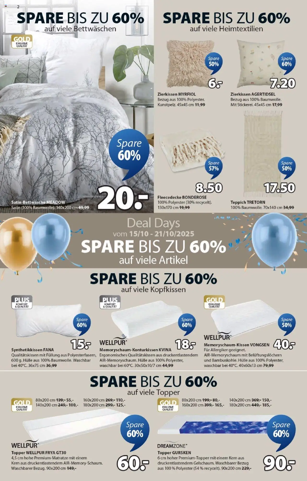 JYSK  Angebote gültig ab 15.10.2025 | Seite: 2 | Produkte: Hülle, Teppich