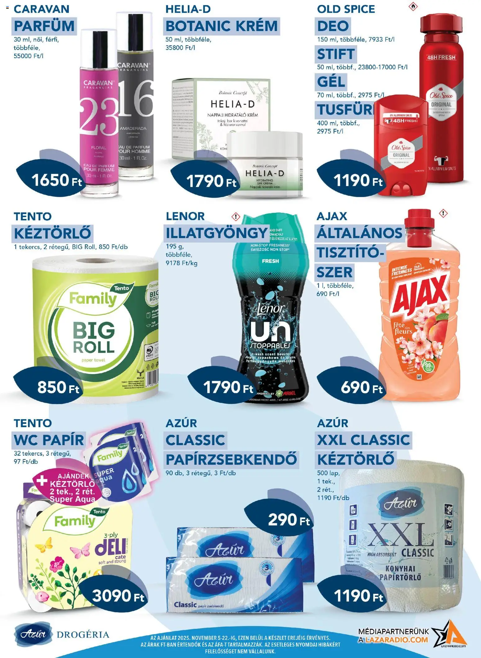 Azur akciós ujság - amely érvényes a következő dátumtól: 05.11.2025 | Oldal: 4 | Termékek: Body, WC, Parfüm, Wc papir