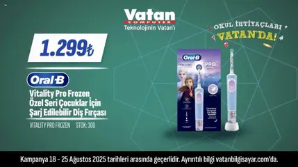 Vatan Bilgisayar İndirim - 18.08.2025 tarihinden itibaren geçerlidir | Sayfa: 7 | Ürünler: Diş fırçası