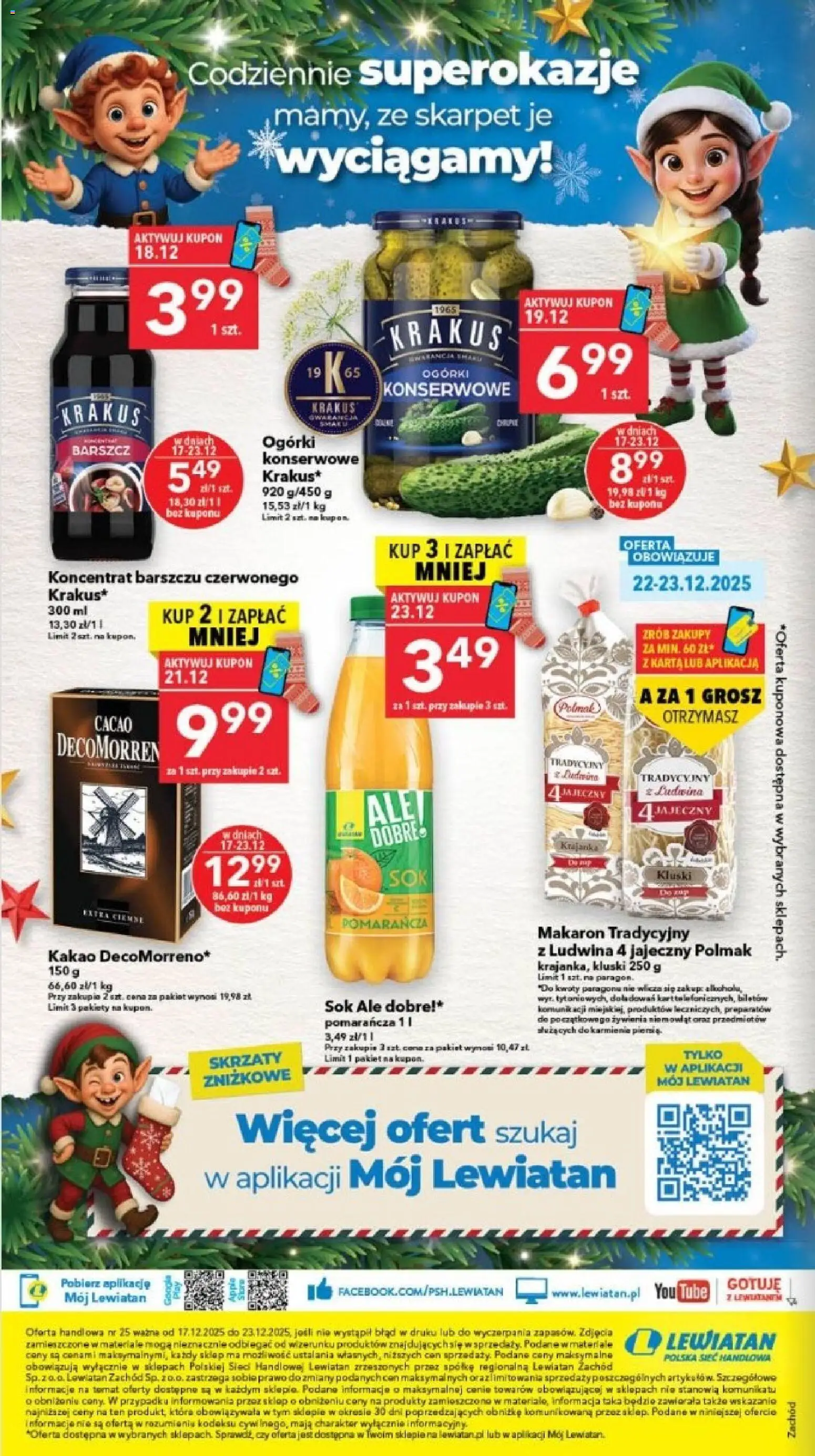 Lewiatan gazetka - Szczecin od 17.12.2025 | Strona: 15 | Produkty: Barszcz, Karta, Makaron, Ogórki