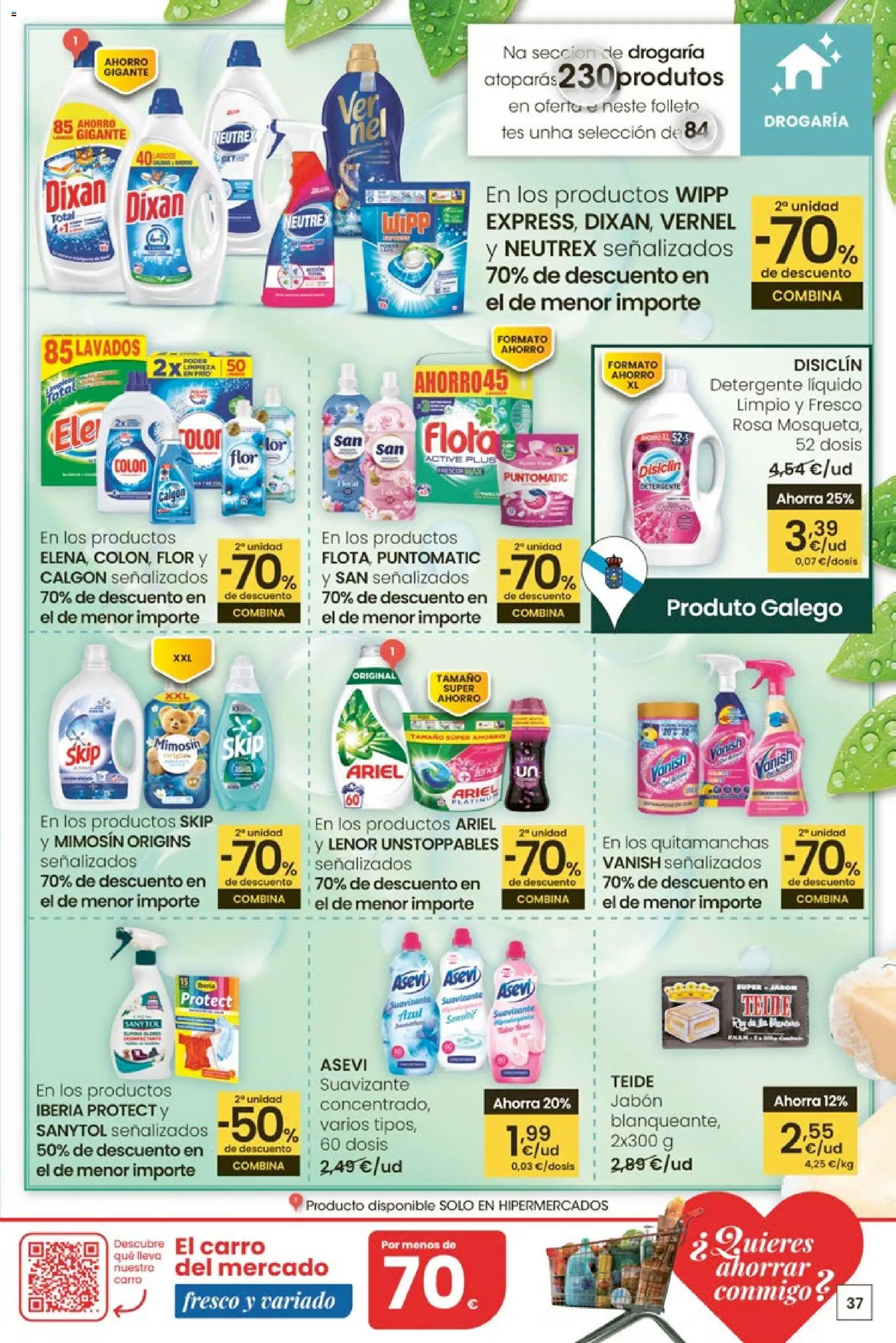 Eroski ¿Quieres ahorrar conmigo? │ válido desde el 26.03.2026 | Página: 37 | Productos: Jabón, Quitamanchas, Detergente, Detergente líquido