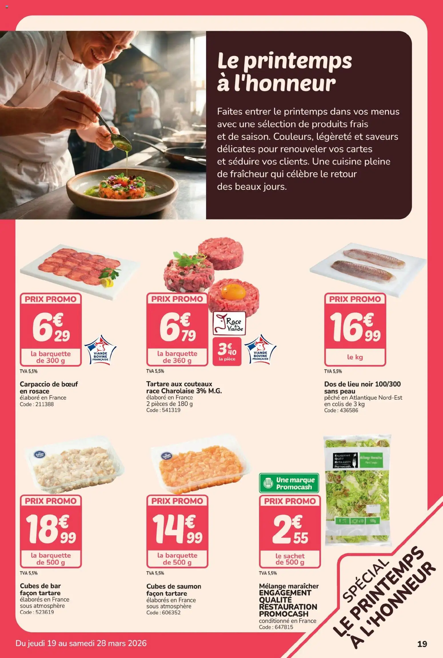 {H1} | Page: 19 | Produits: Pêche, Carpaccio de bœuf, Viande, Saumon