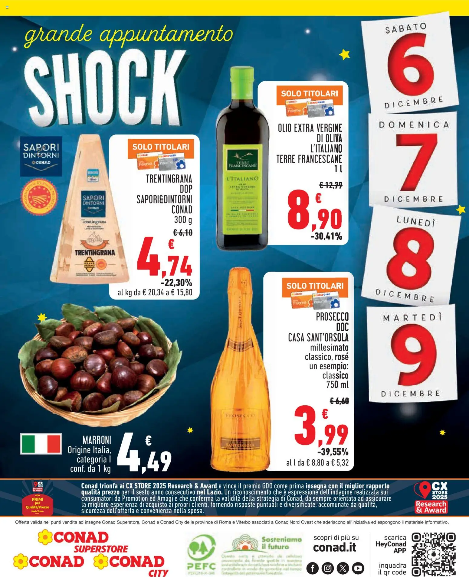Volantino Conad del 06.12.2025 | Pagina: 8 | Prodotti: Prosecco, Olio, Olive, Olio extra vergine