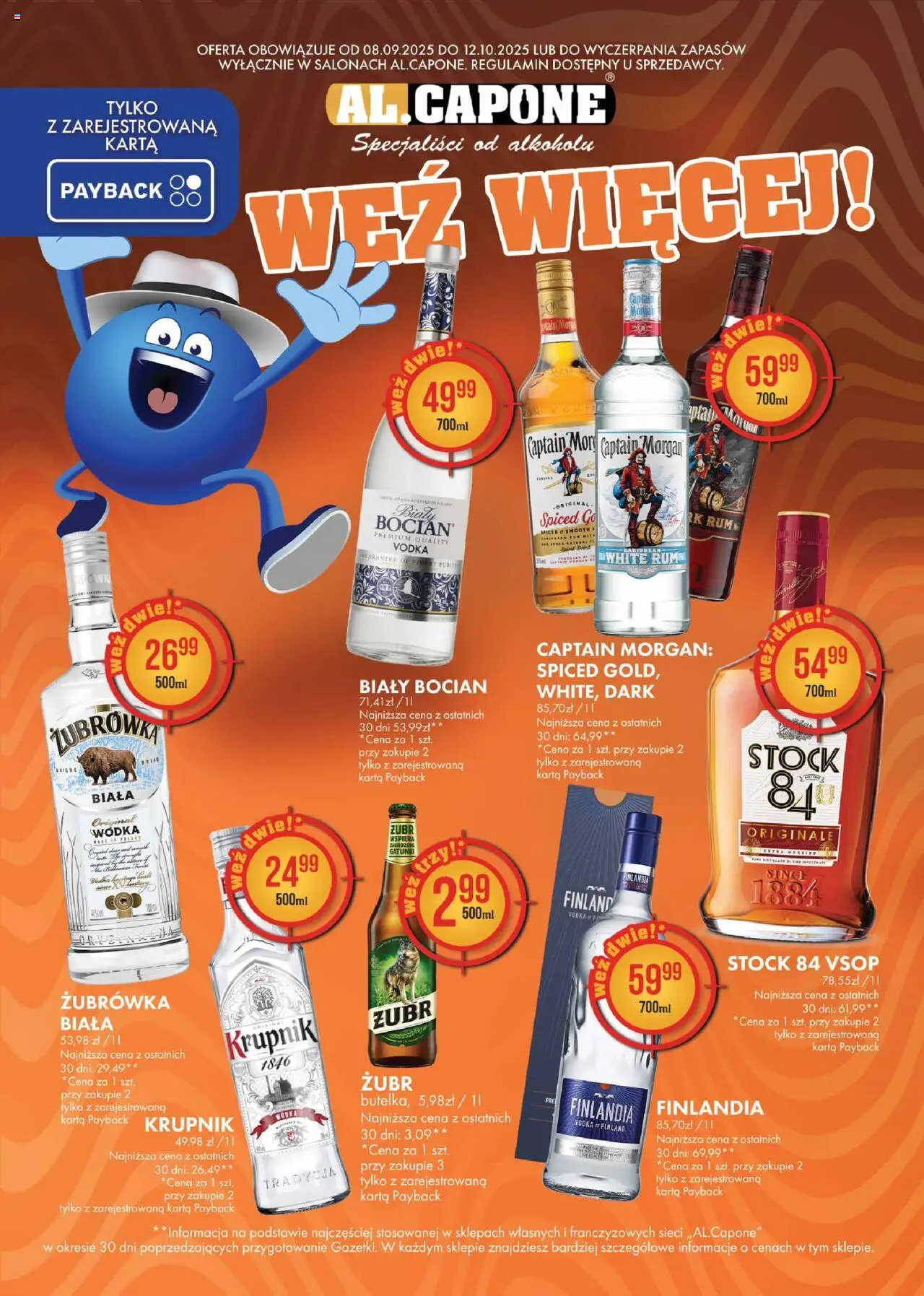 Al.Capone Gazetka od 08.09.2025 | Strona: 3 | Produkty: Karta, Krupnik wódka, Vodka, Wódka