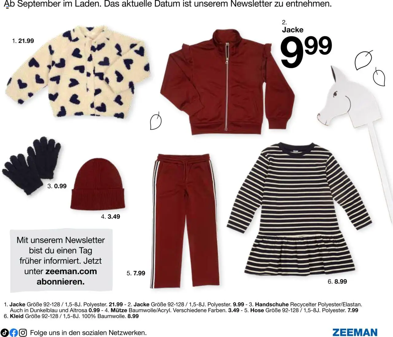 Zeeman Babyprospekt – gültig ab 18.07.2025 | Seite: 33 | Produkte: Jacke, Hose, Handschuhe, Kleid