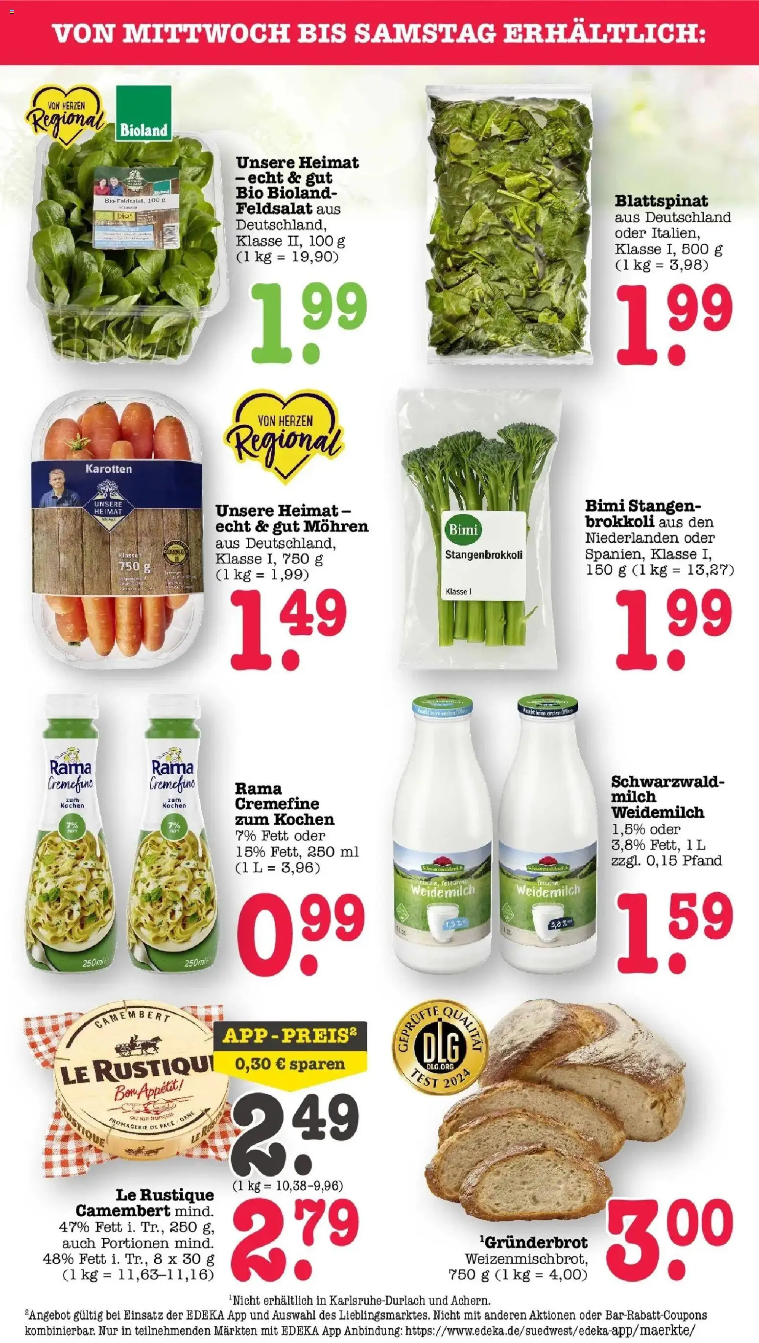 Angebote – gültig ab 30.03.2026 | Seite: 78 | Produkte: Rama, Milch, Mohren, Brokkoli