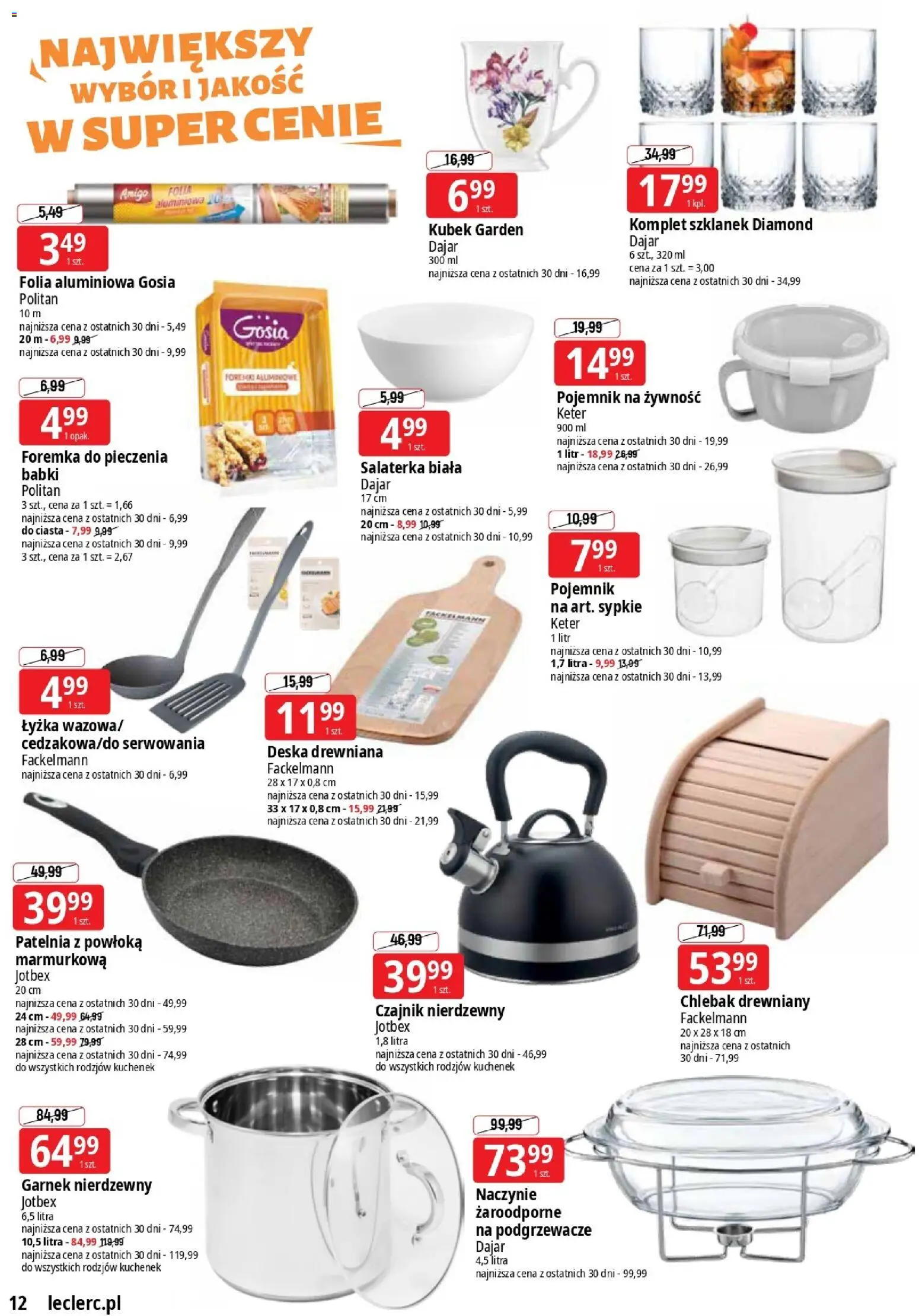 E.Leclerc Gazetka - Elbląg od 10.11.2025 | Strona: 12 | Produkty: Czajnik, Garnek, Patelnia