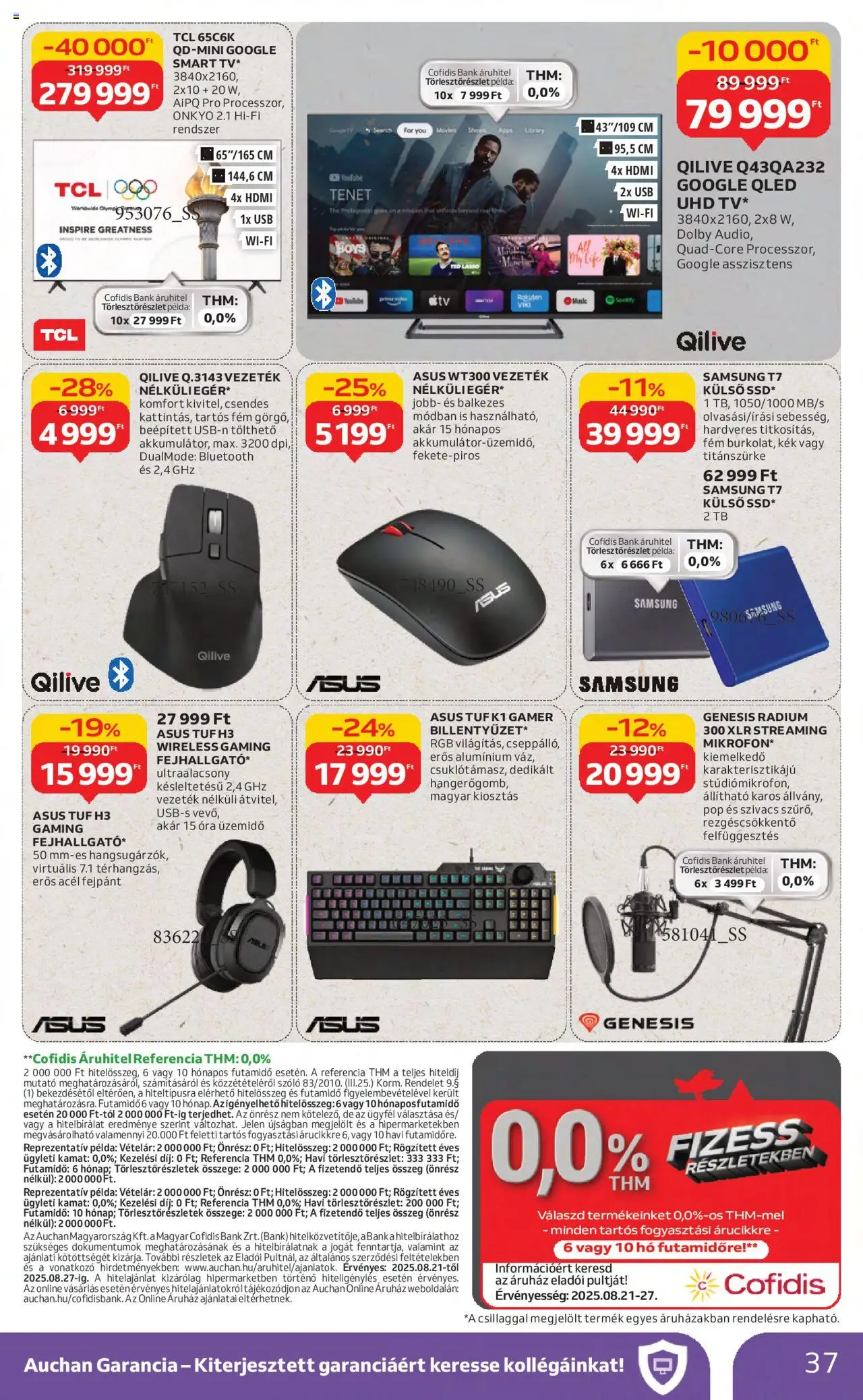 Auchan akciós ujság - amely érvényes a következő dátumtól: 21.08.2025 | Oldal: 37 | Termékek: Szőlő, USB, Samsung, Óra
