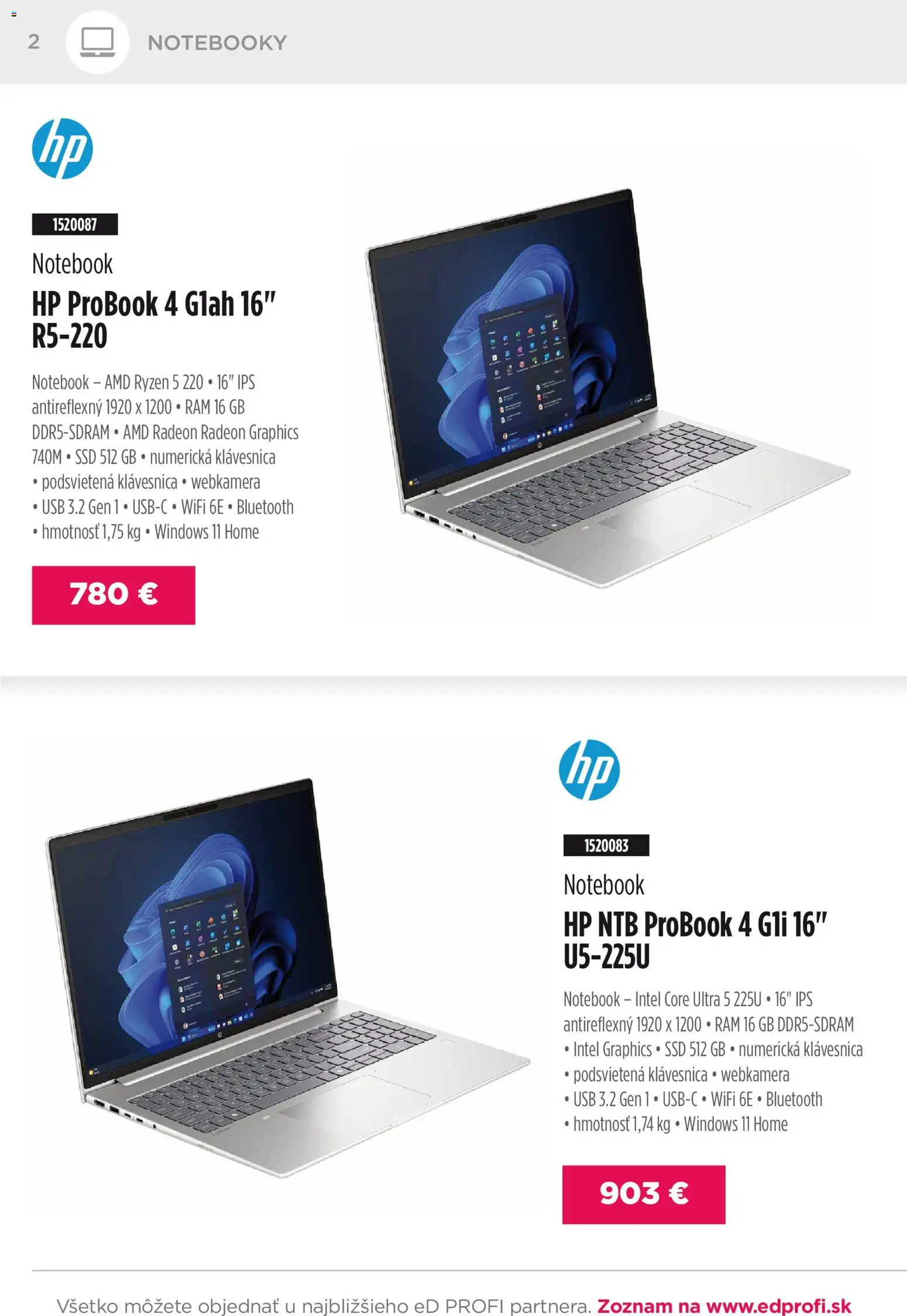 Nové ED Profi akcie – leták je platný od 01.12.2025 | Strana: 2 | Produkty: Rám, Klávesnica, USB