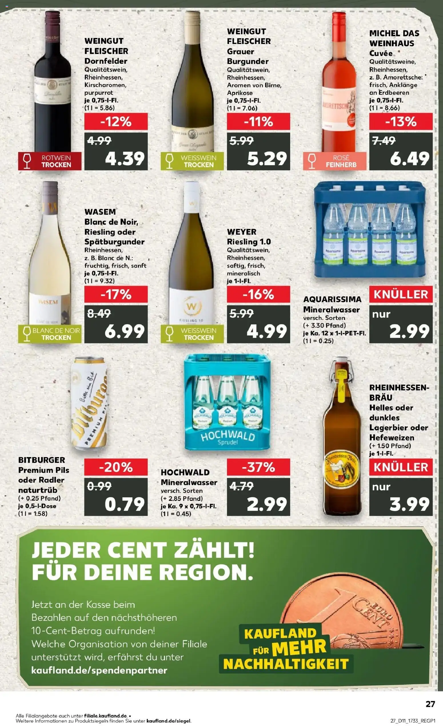 Kaufland Prospekt Mainz	 – gültig ab 09.03.2026 | Seite: 39 | Produkte: Bitburger, Weißwein, Pils, Mineralwasser